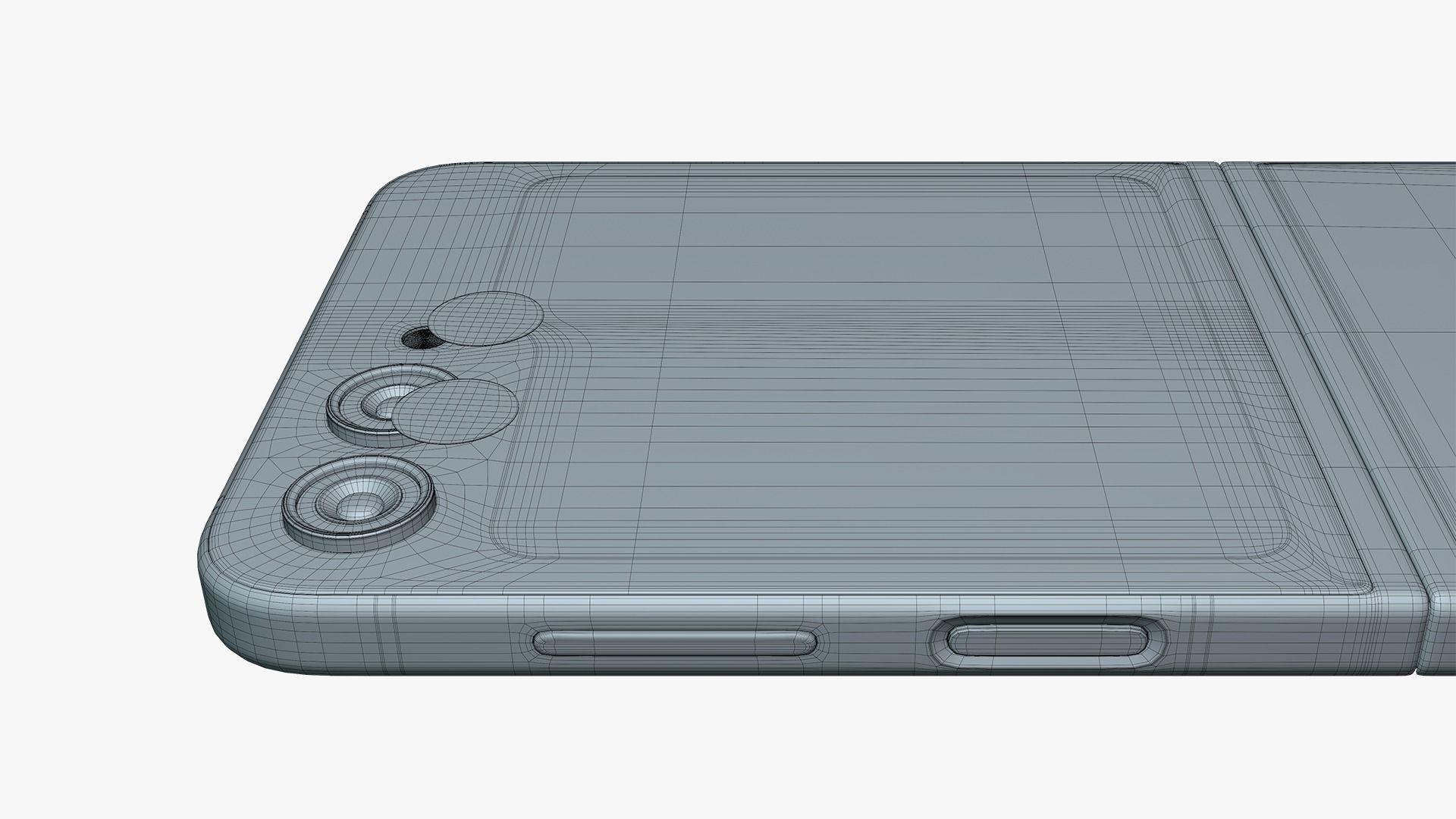 Samsung Galaxy Z Flip 5 Cream Low-poly 3D model_20