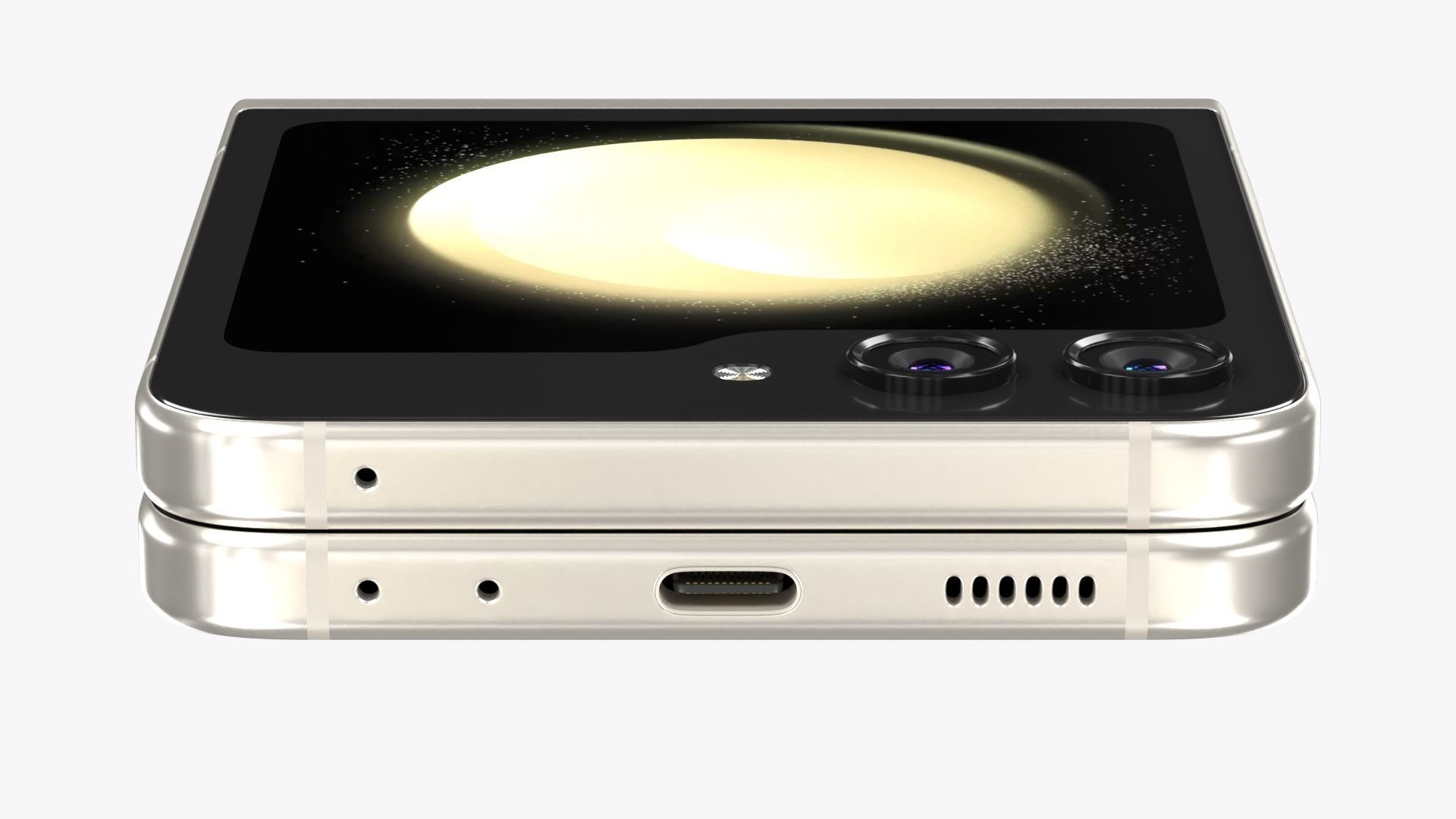 Samsung Galaxy Z Flip 5 Cream Low-poly 3D model_8