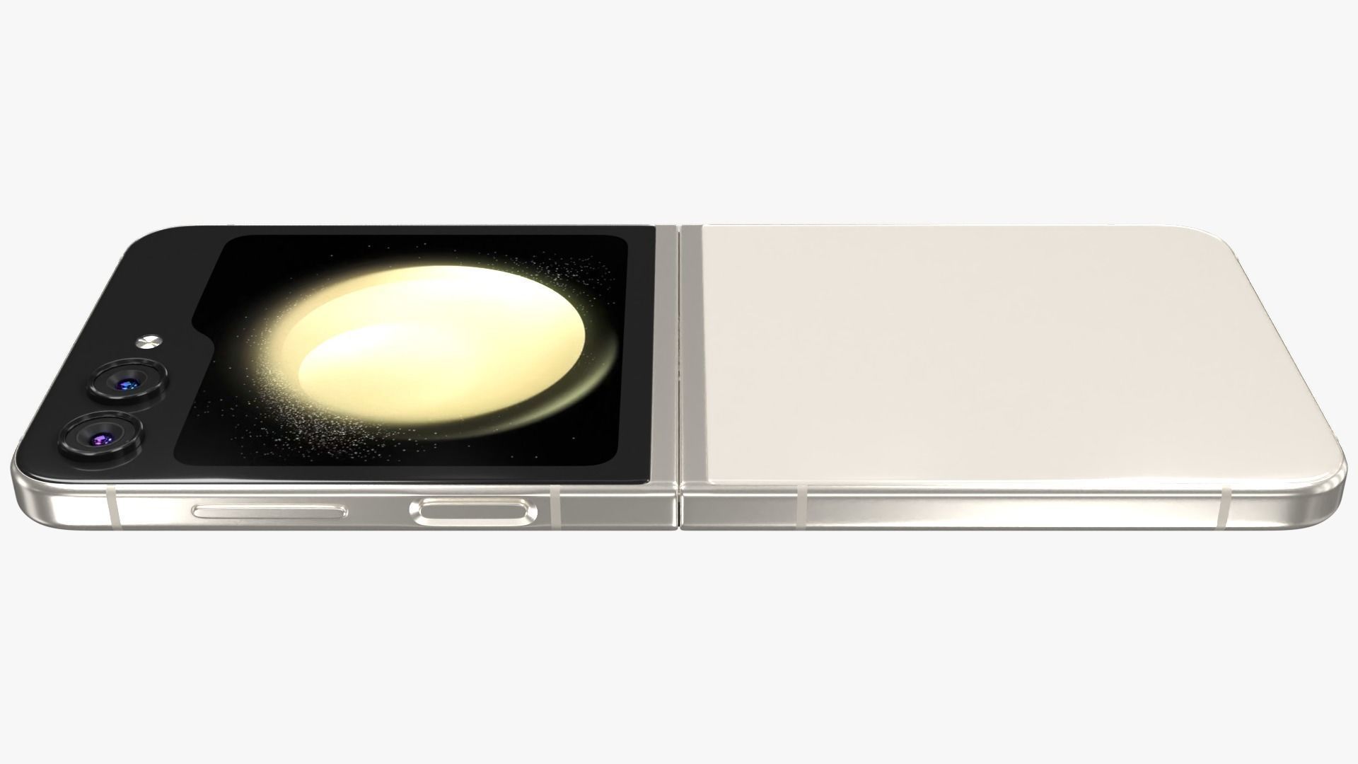 Samsung Galaxy Z Flip 5 Cream Low-poly 3D model_6