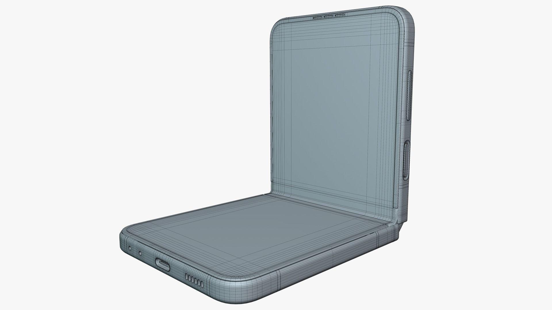 Samsung Galaxy Z Flip 5 Cream Low-poly 3D model_25