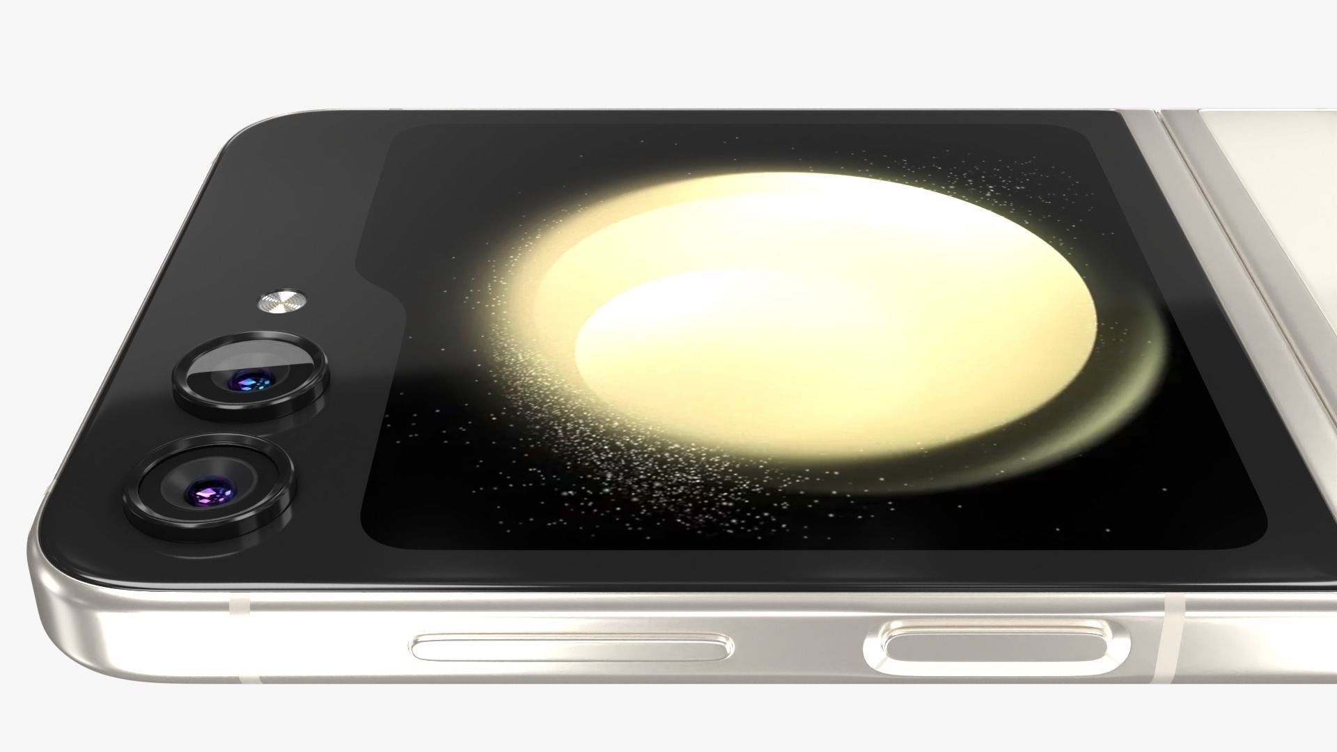 Samsung Galaxy Z Flip 5 Cream Low-poly 3D model_7