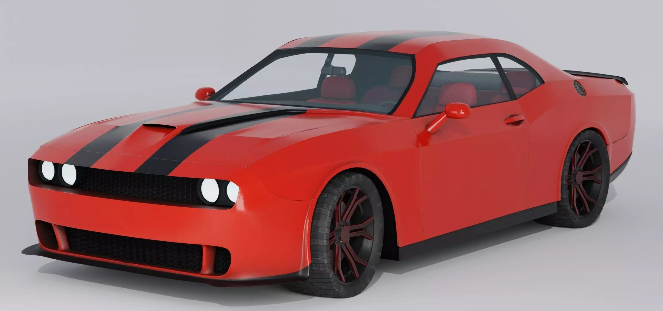 Dodge Challenger 2008 Low-poly 3D model_0