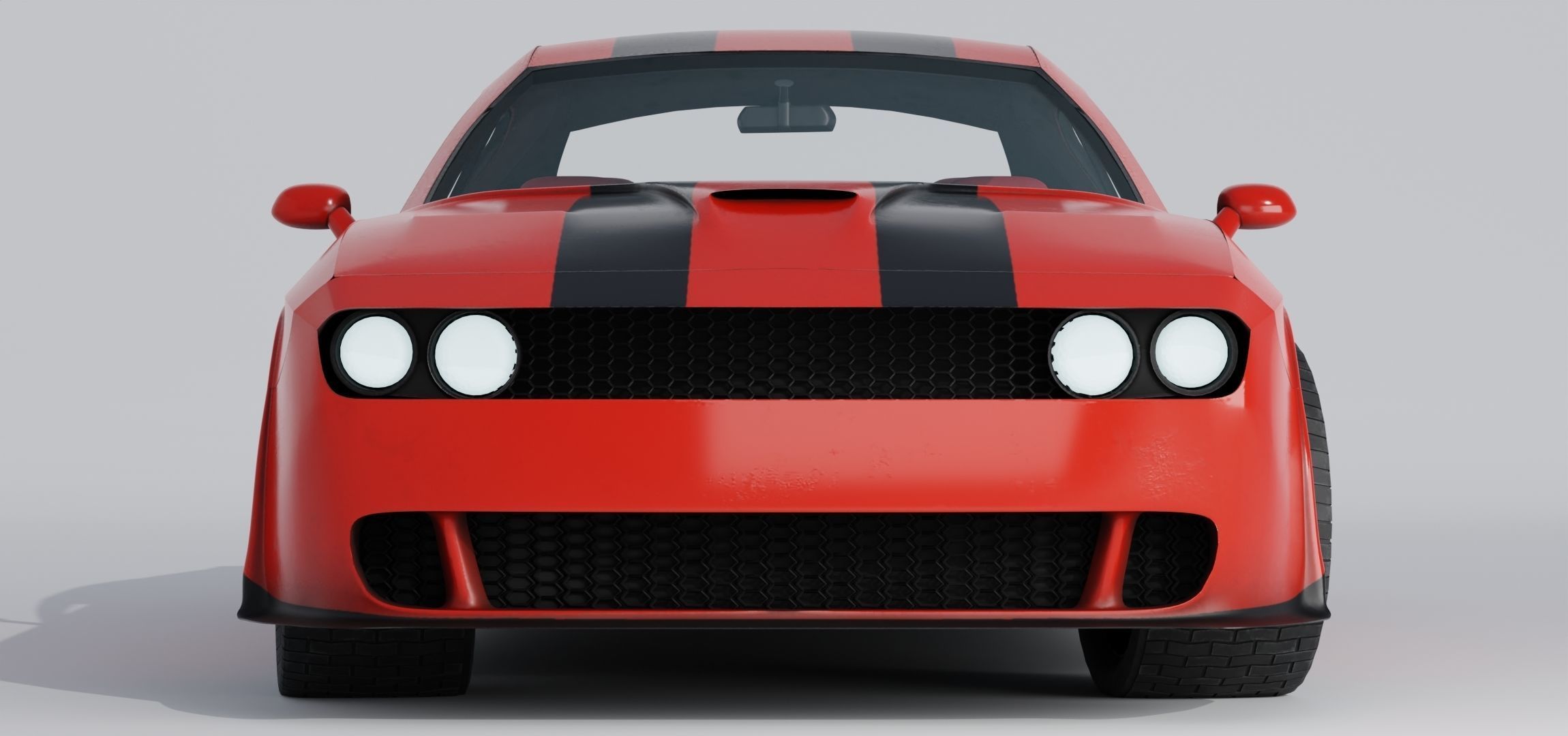 Dodge Challenger 2008 Low-poly 3D model_3