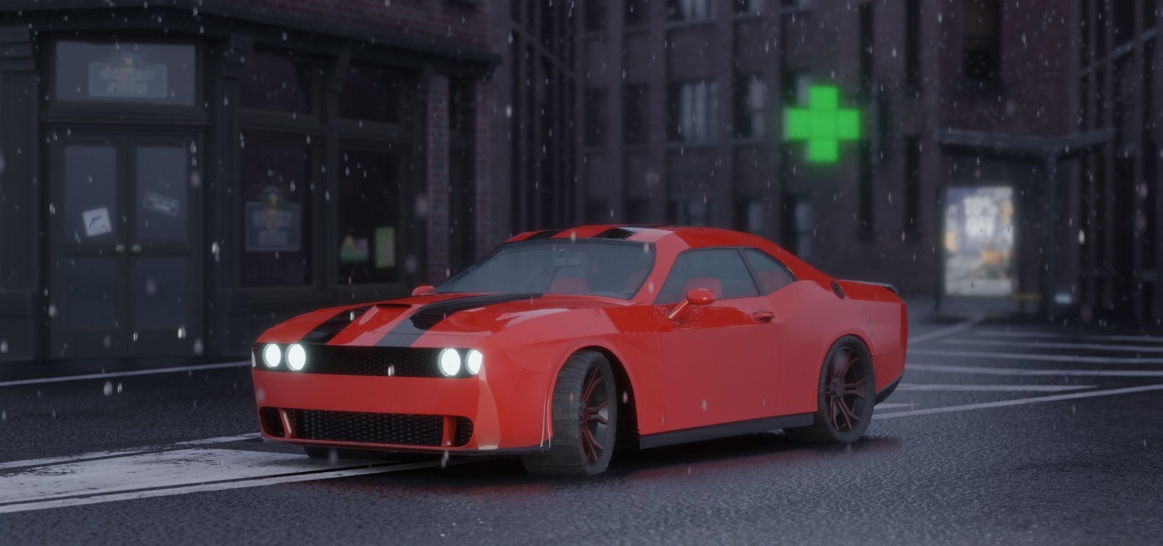 Dodge Challenger 2008 Low-poly 3D model_14