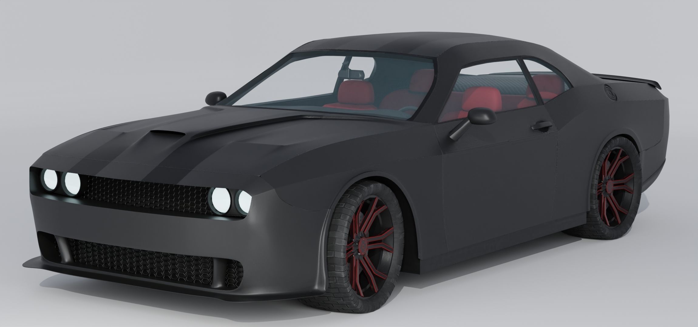 Dodge Challenger 2008 Low-poly 3D model_8
