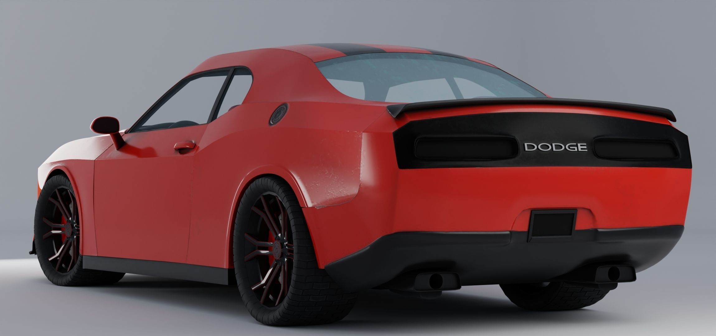 Dodge Challenger 2008 Low-poly 3D model_5