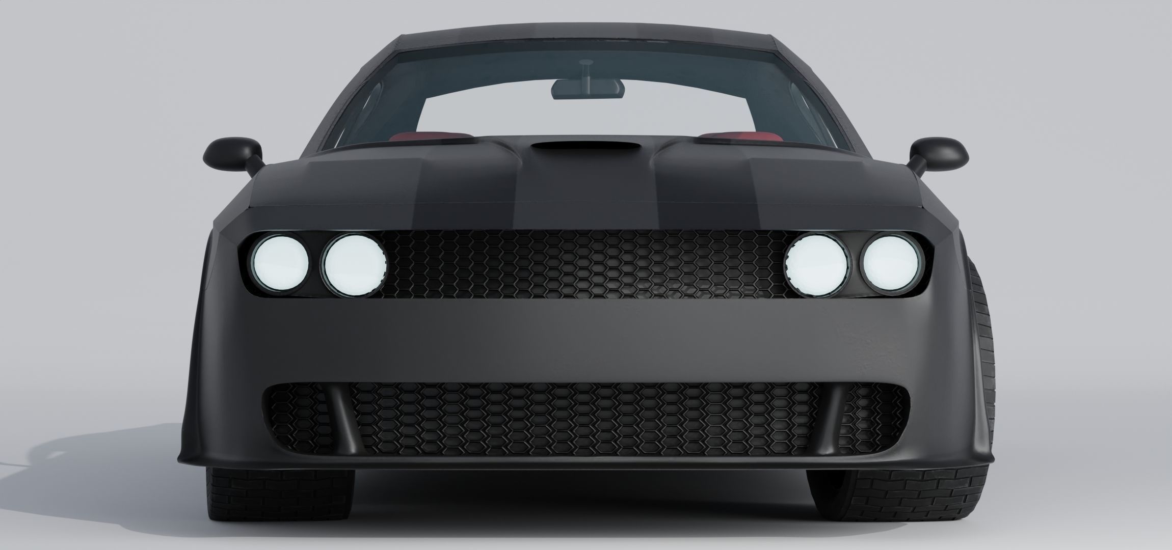 Dodge Challenger 2008 Low-poly 3D model_9