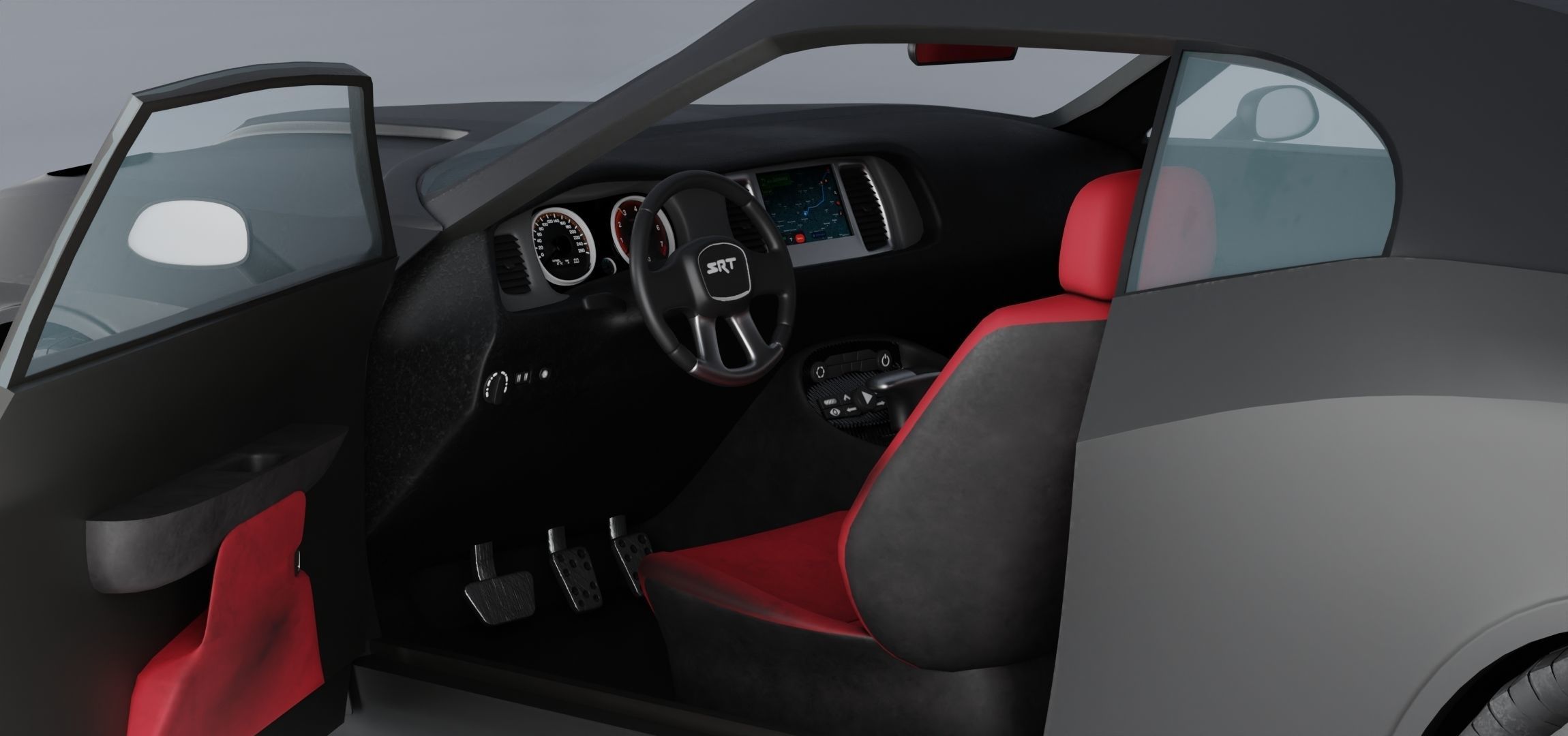 Dodge Challenger 2008 Low-poly 3D model_12