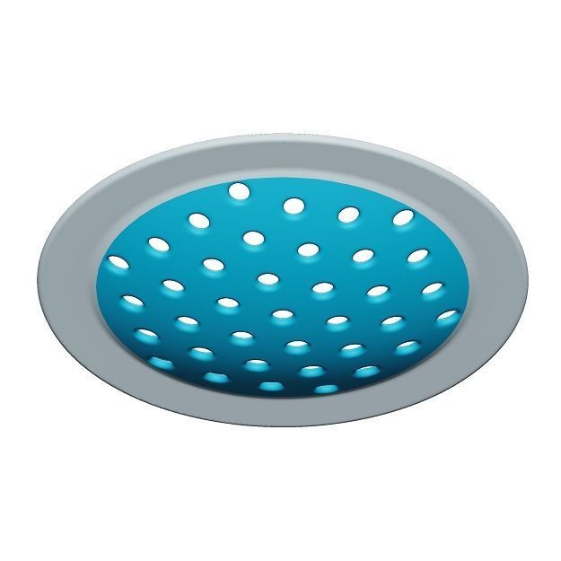 Plastic Bathroom Strainer 3D model_2