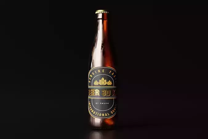 Vichy Beer Bottle Low-poly 3D model