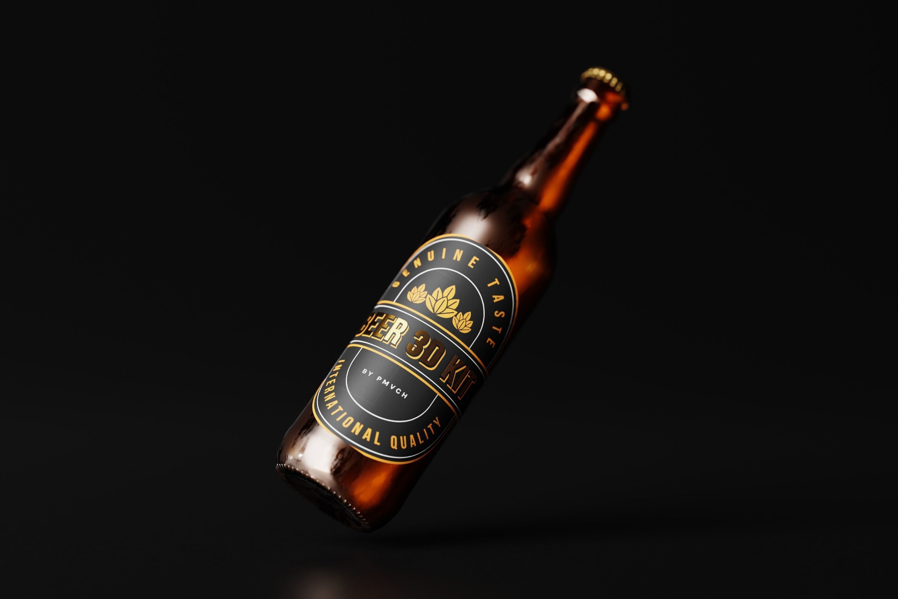 Belgian Beer Bottle Low-poly 3D model_1