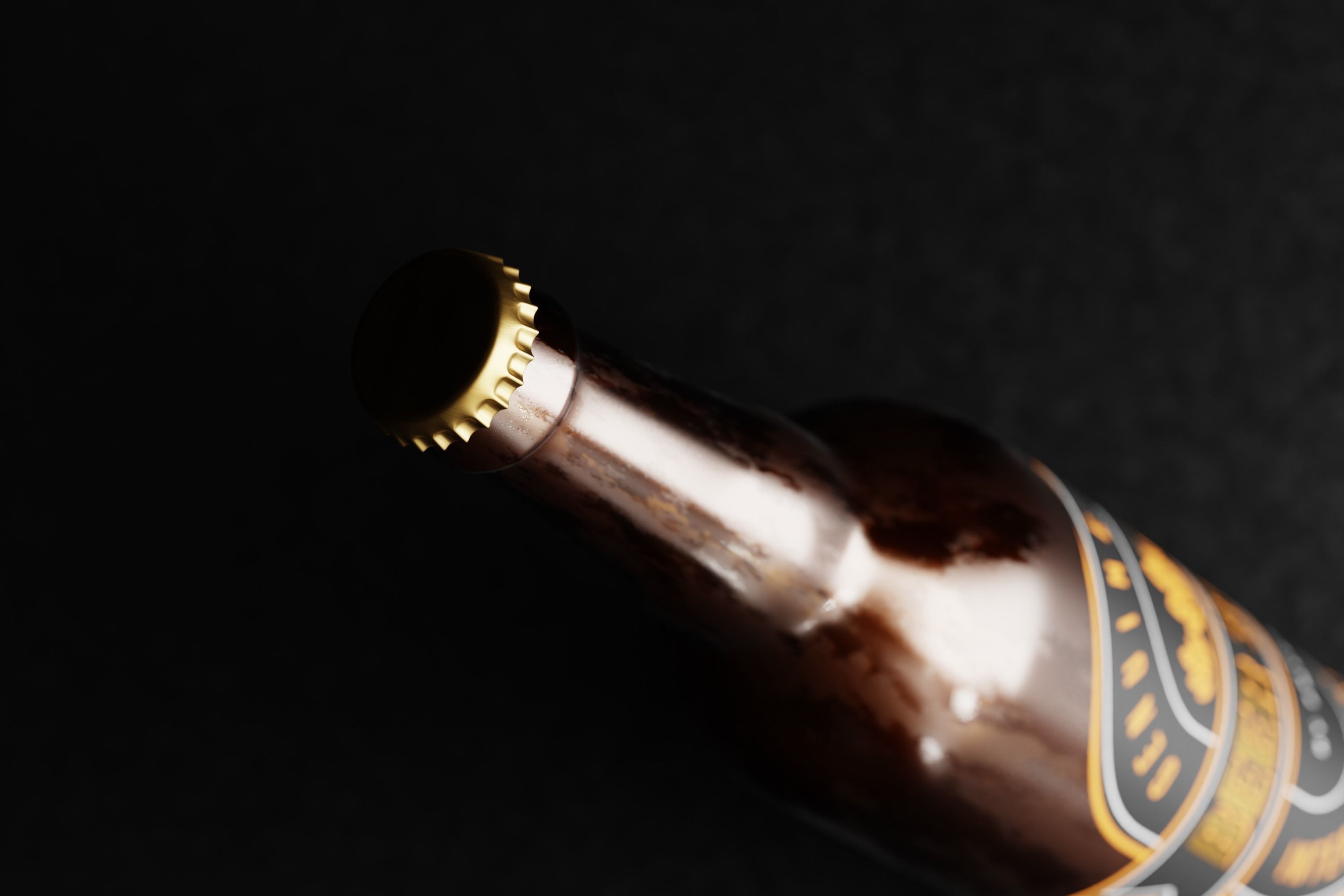 Belgian Beer Bottle Low-poly 3D model_4