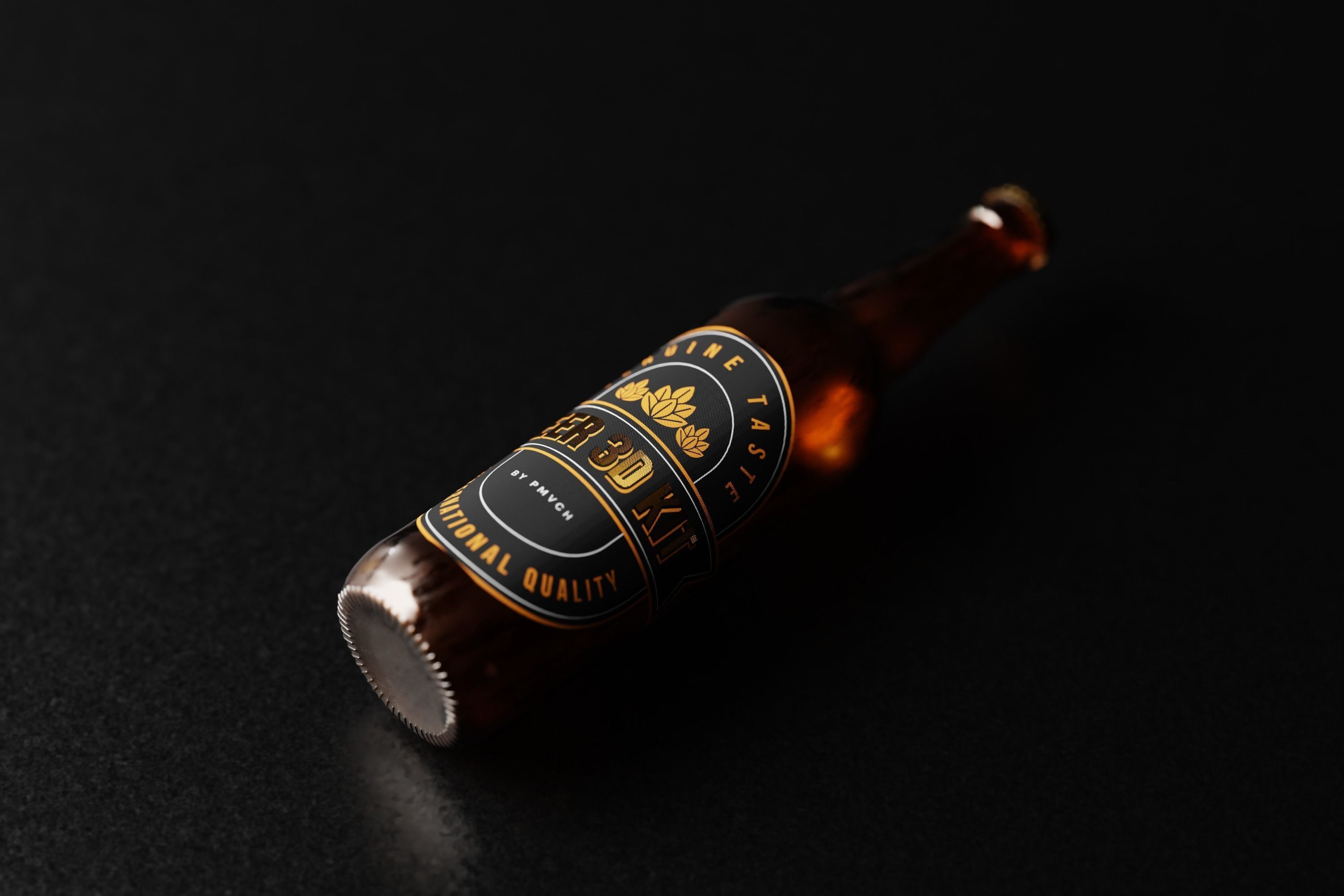 Belgian Beer Bottle Low-poly 3D model_7