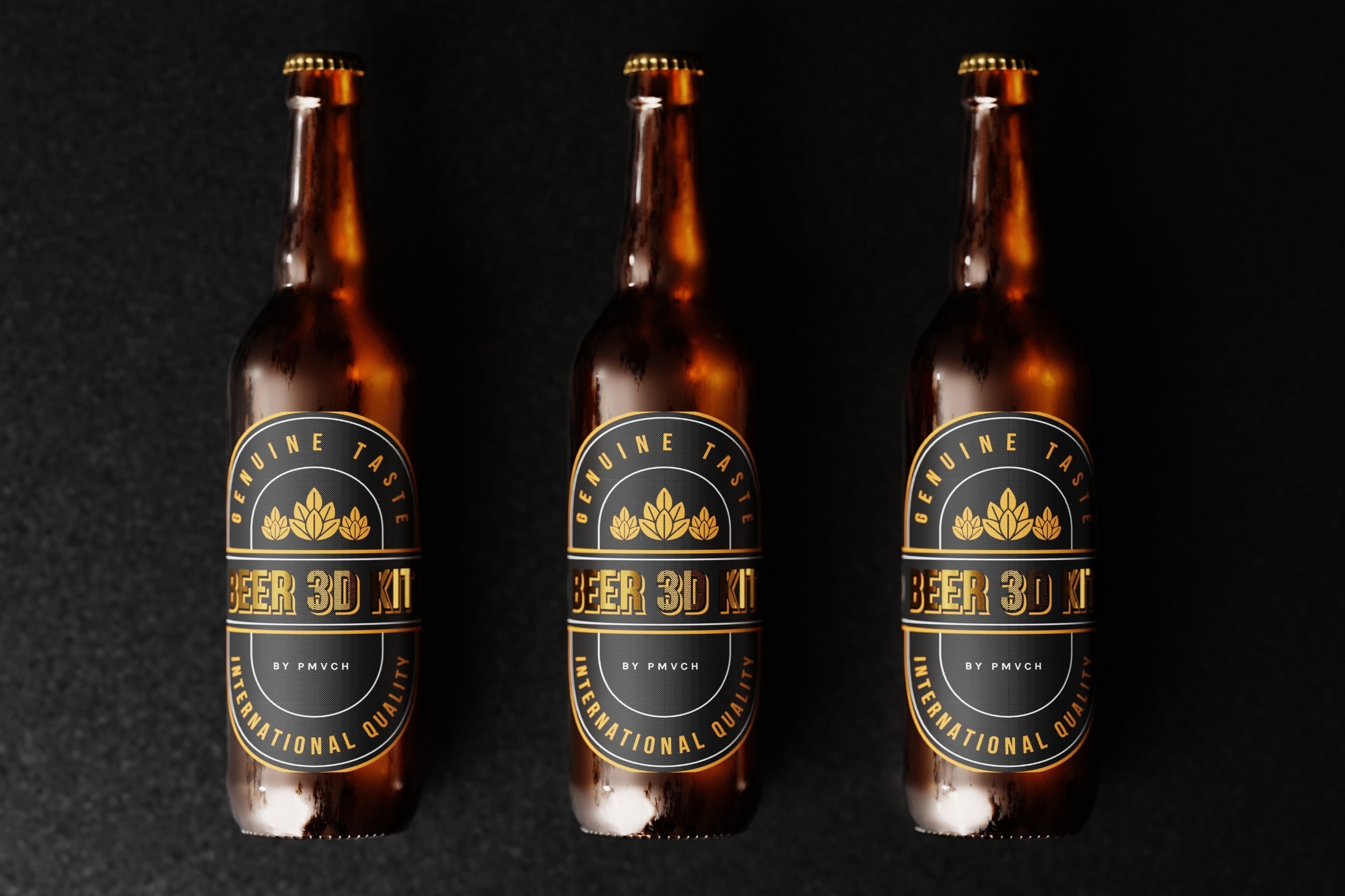 Belgian Beer Bottle Low-poly 3D model_13