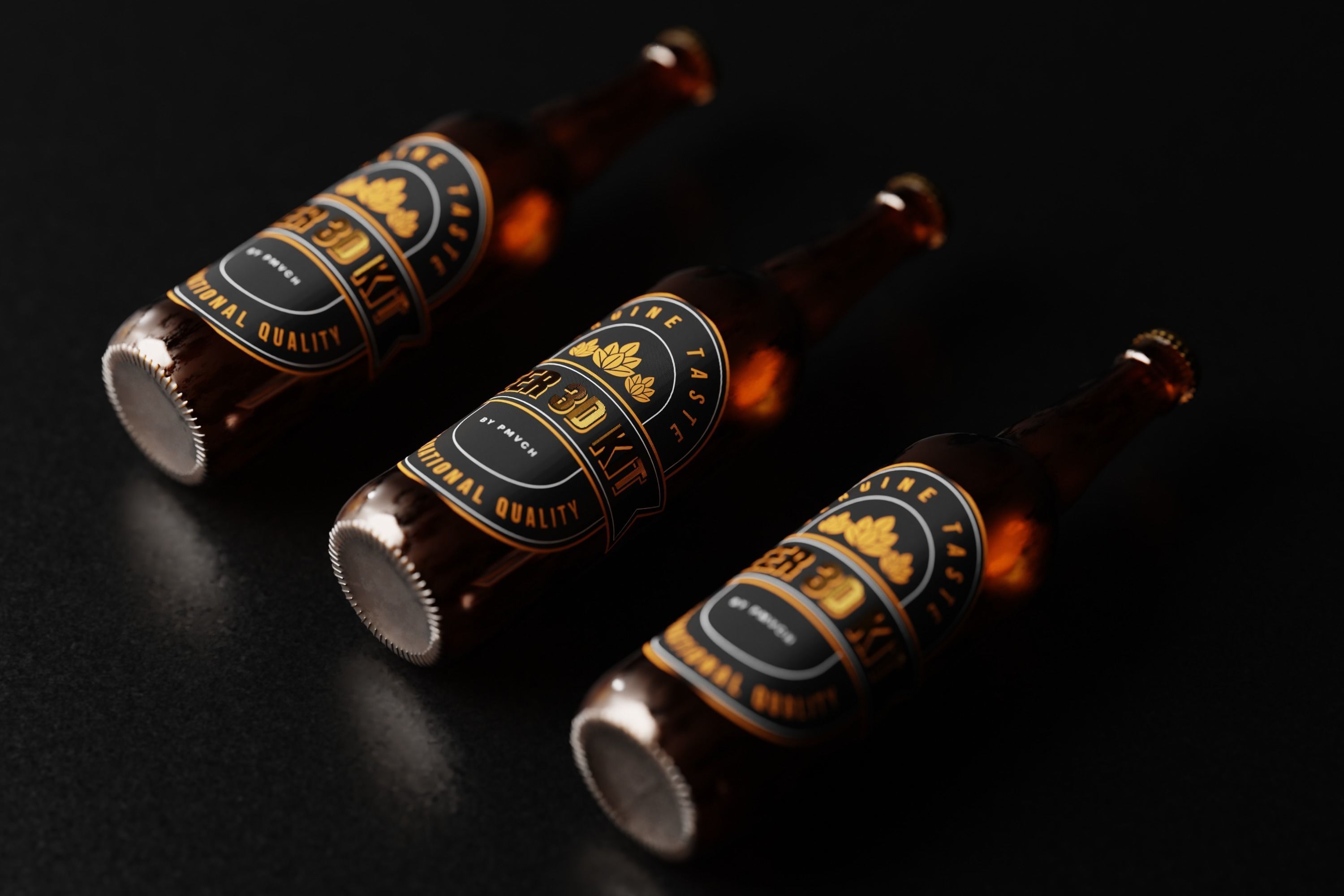 Belgian Beer Bottle Low-poly 3D model_14