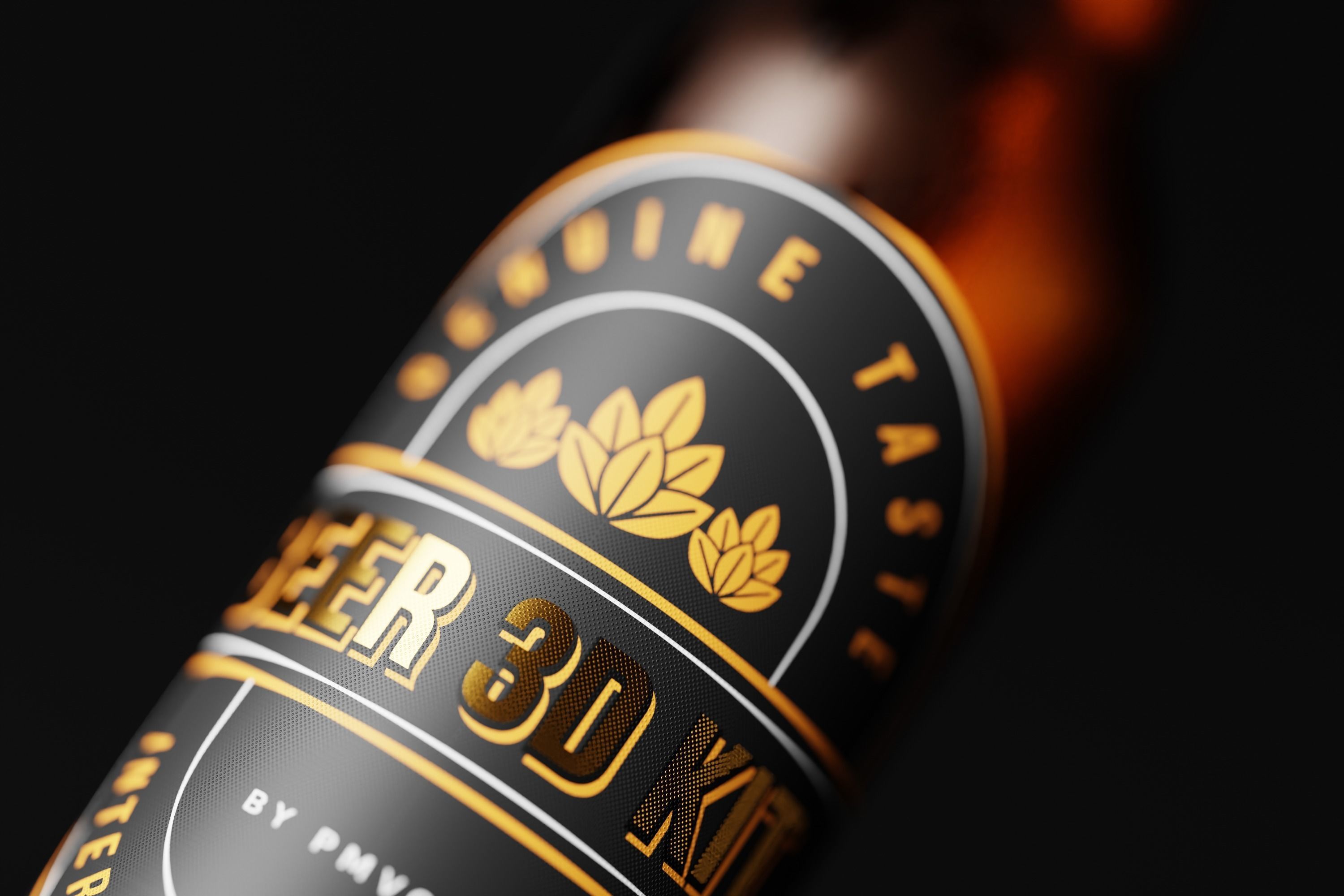 Belgian Beer Bottle Low-poly 3D model_2