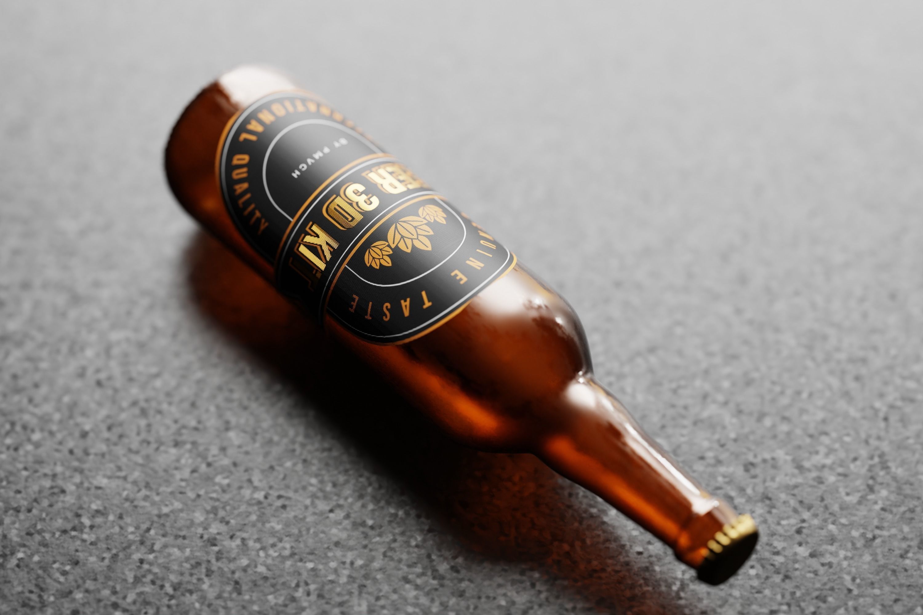 Belgian Beer Bottle Low-poly 3D model_10