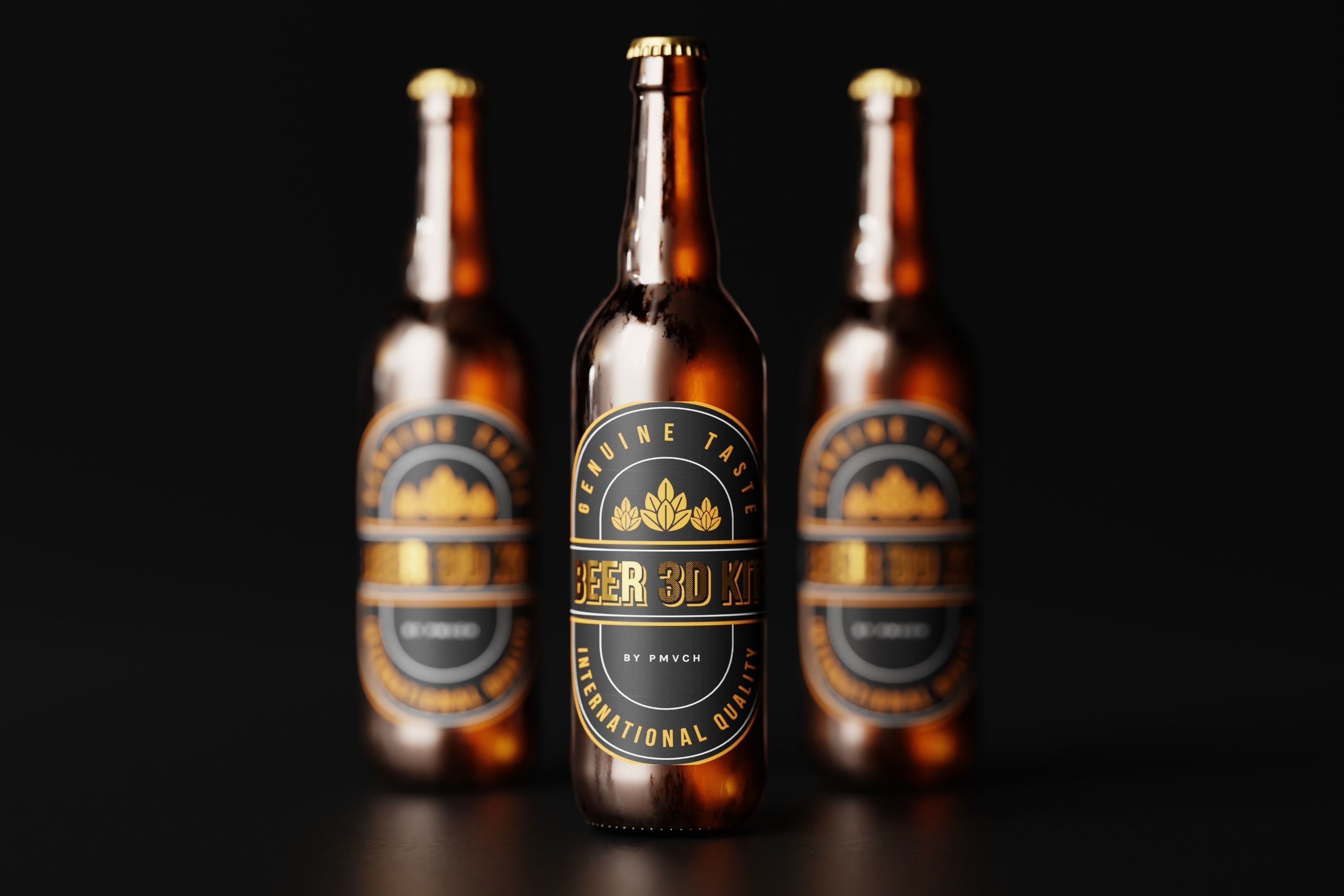 Belgian Beer Bottle Low-poly 3D model_6