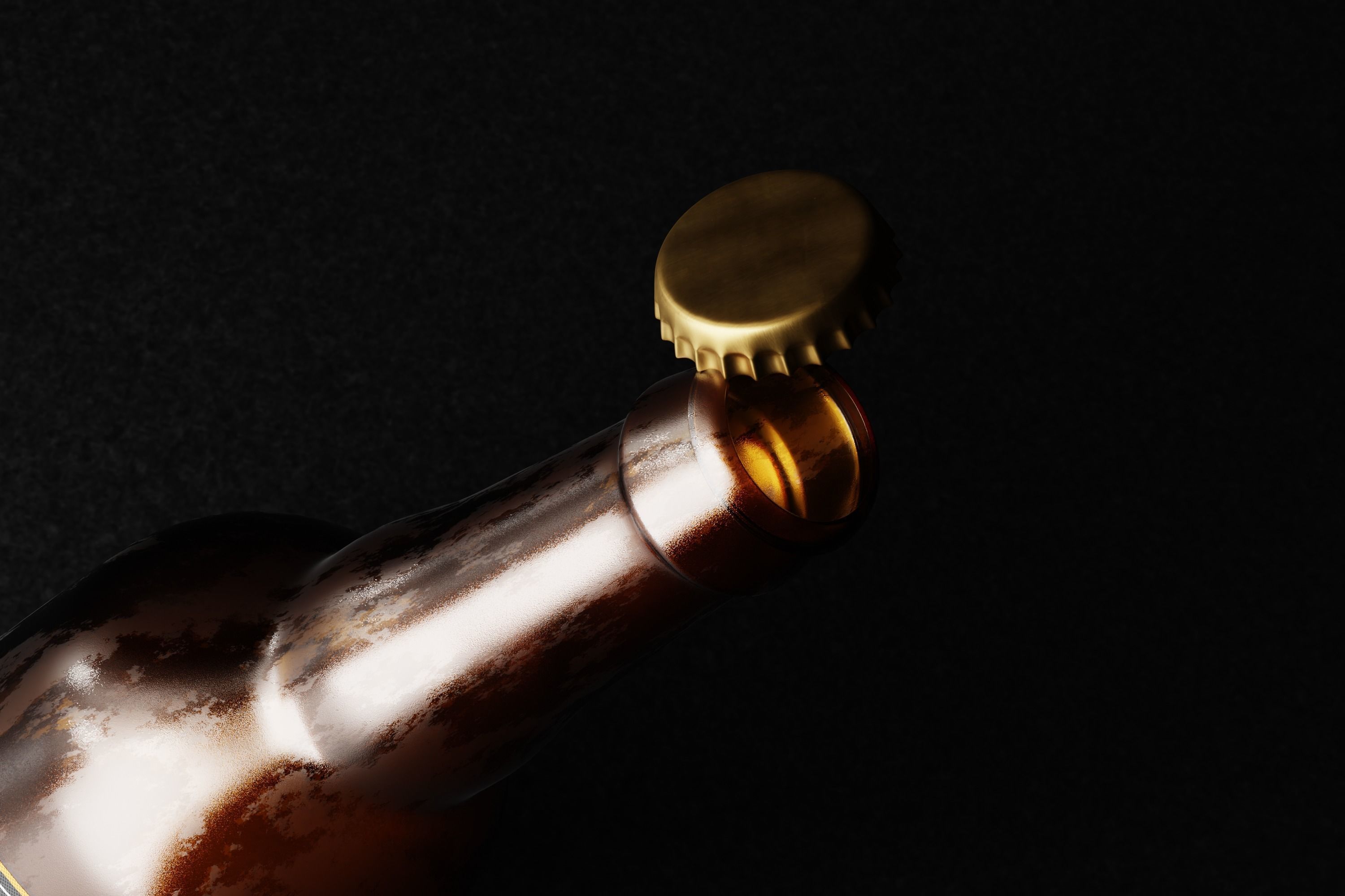 Belgian Beer Bottle Low-poly 3D model_5