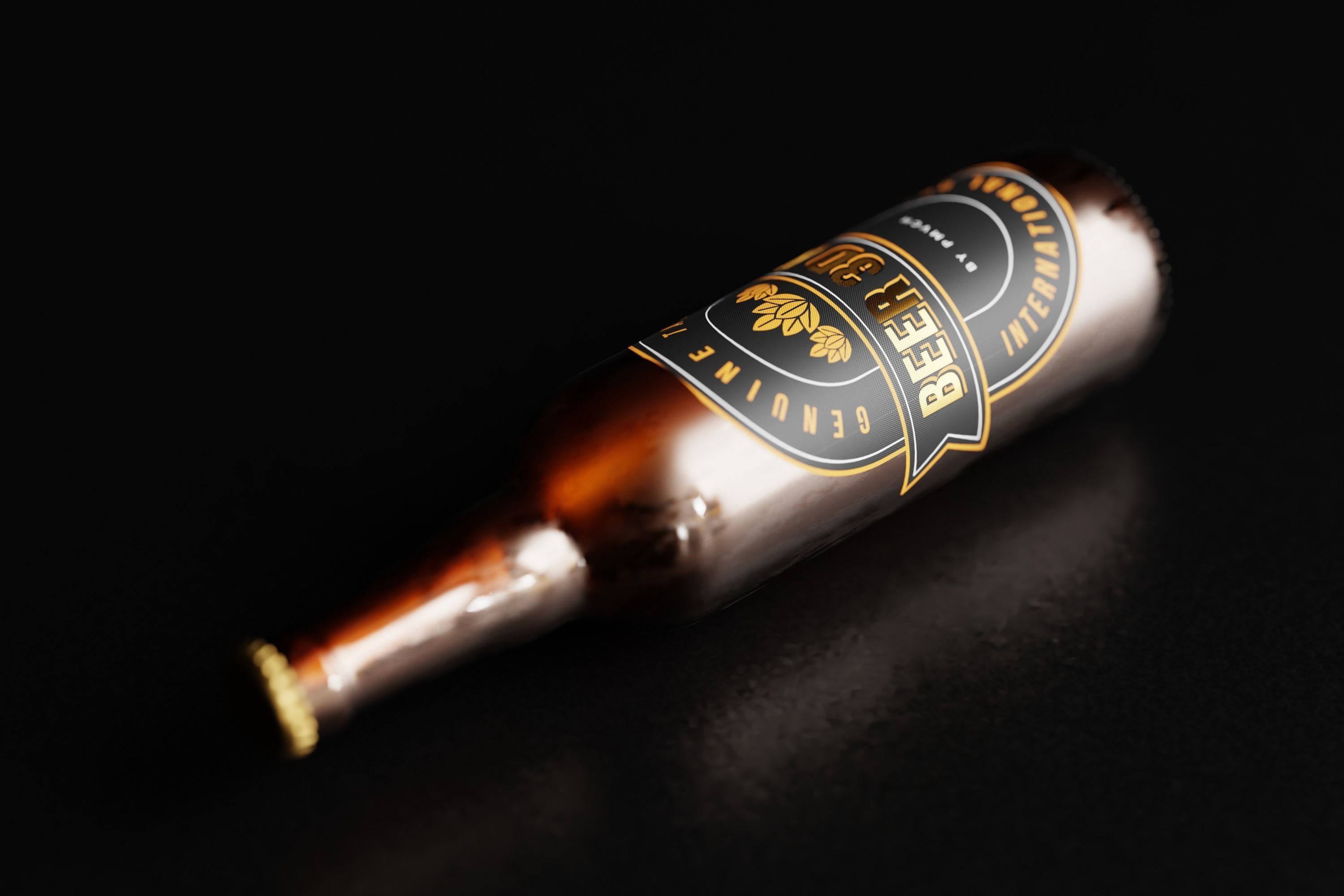 Belgian Beer Bottle Low-poly 3D model_11