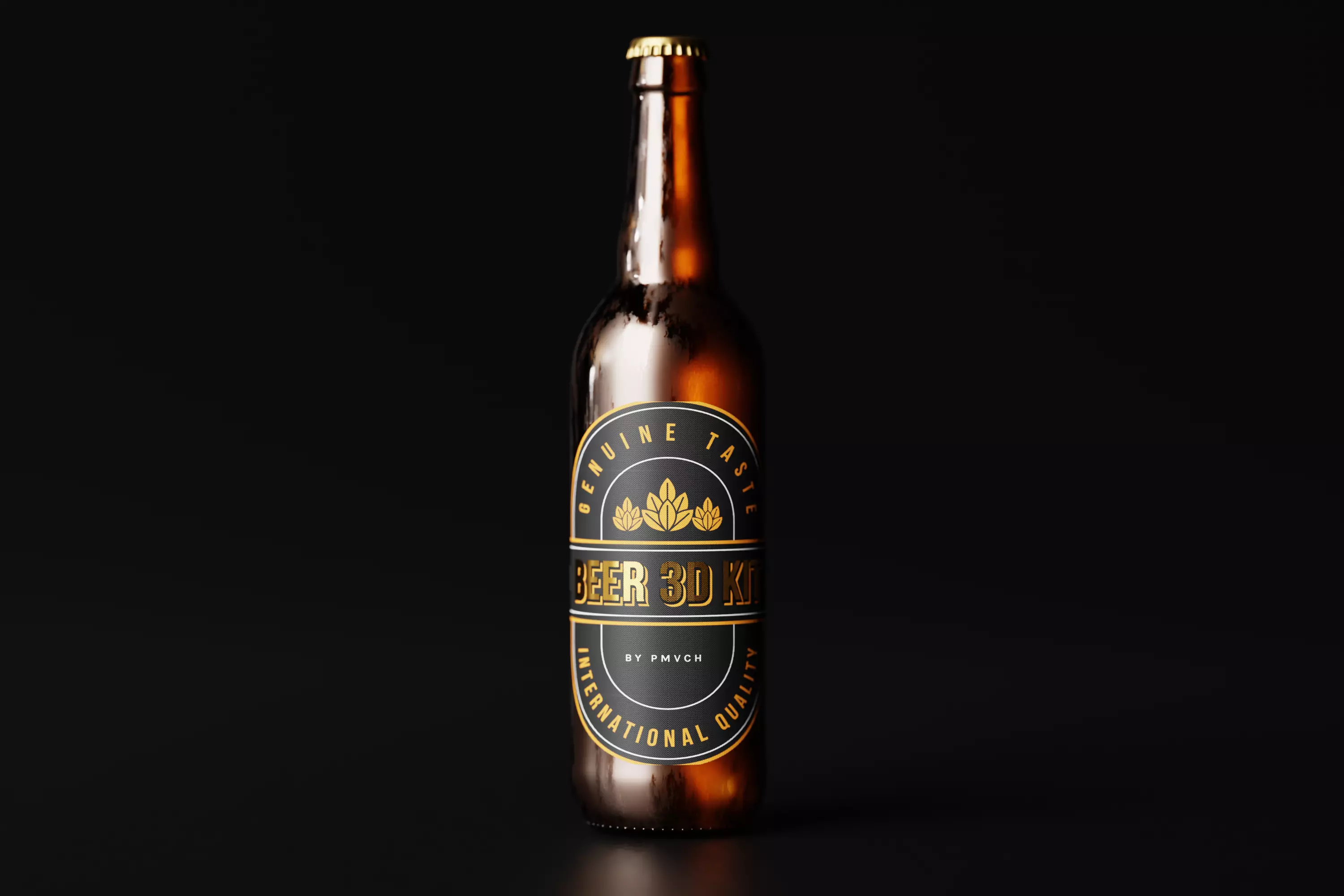 Belgian Beer Bottle Low-poly 3D model_0