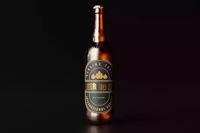 Belgian Beer Bottle Low-poly 3D model