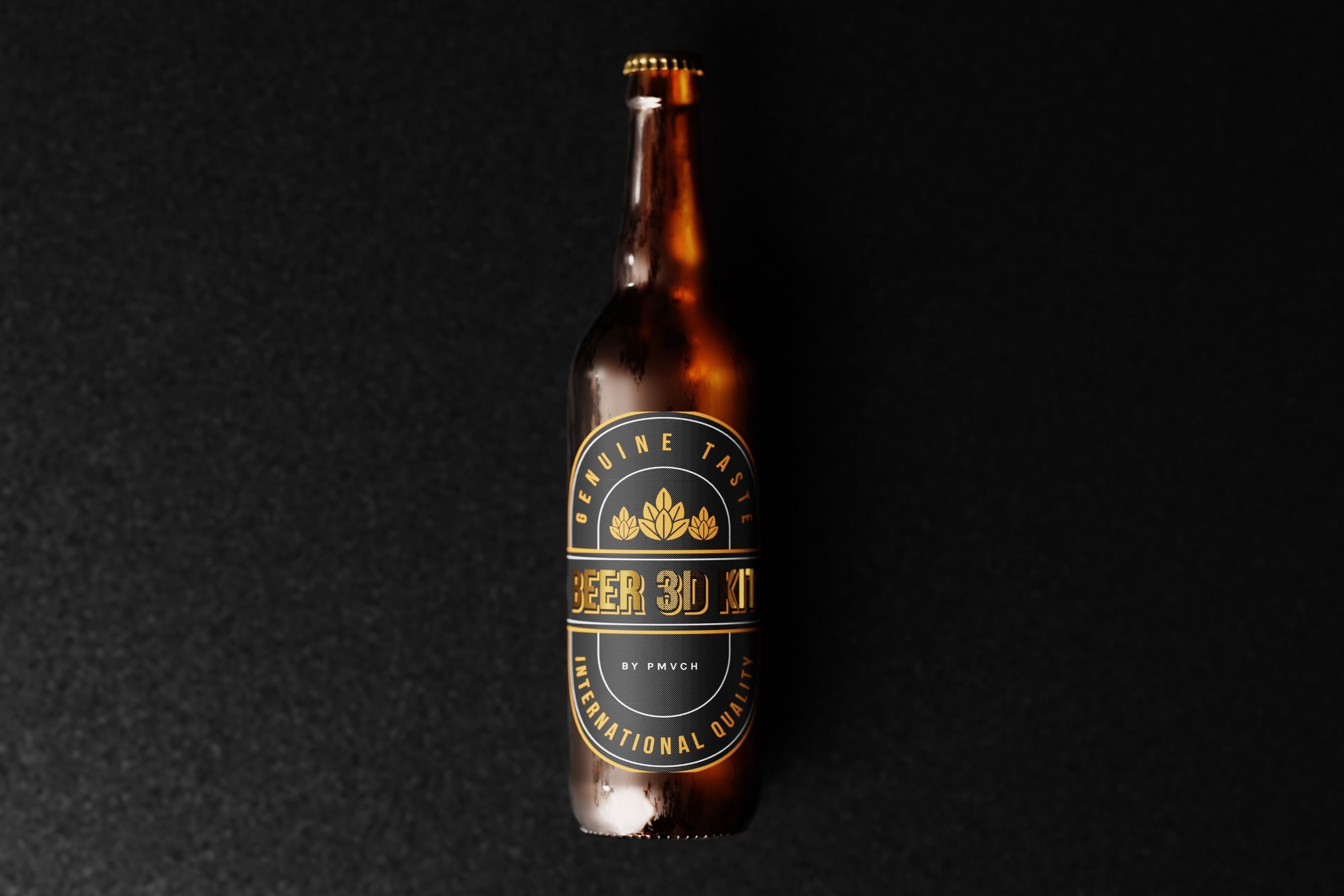 Belgian Beer Bottle Low-poly 3D model_12