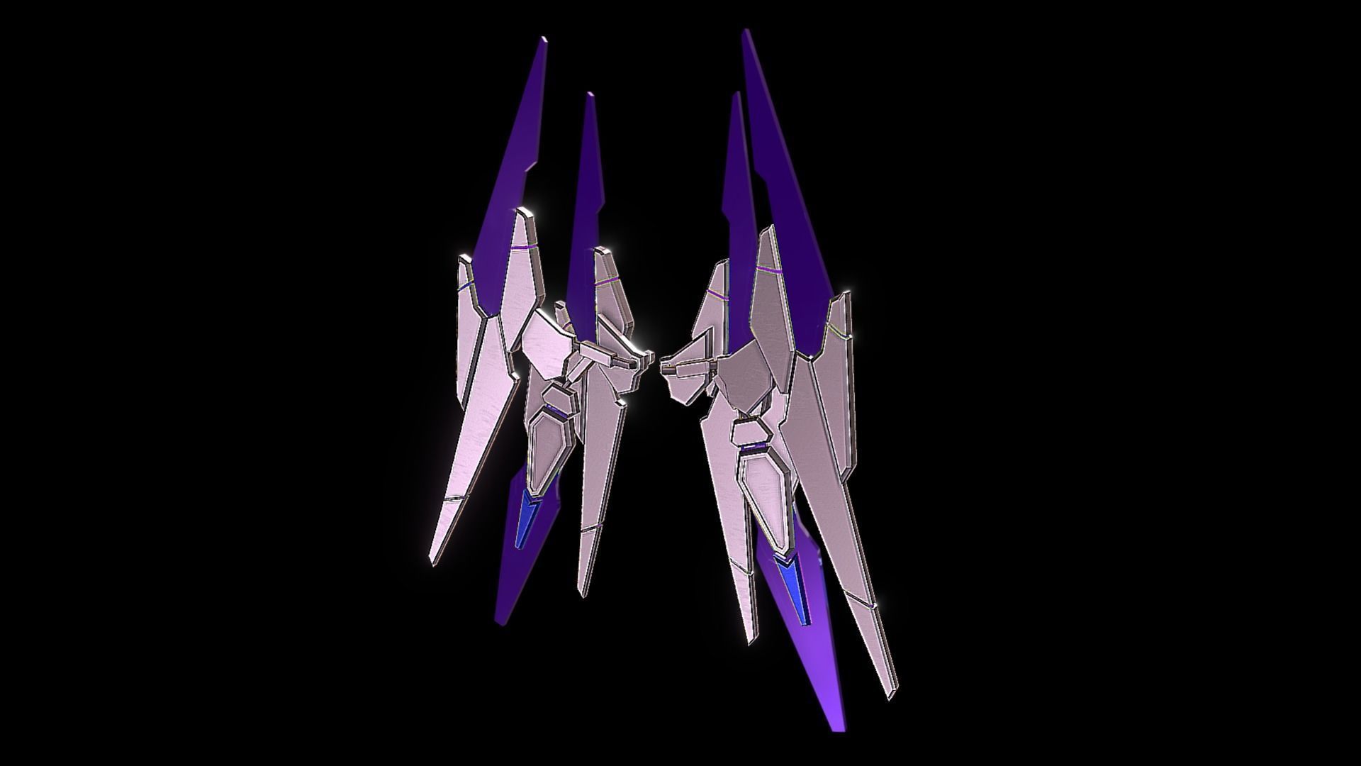 Robot Wings Low-poly 3D model_5