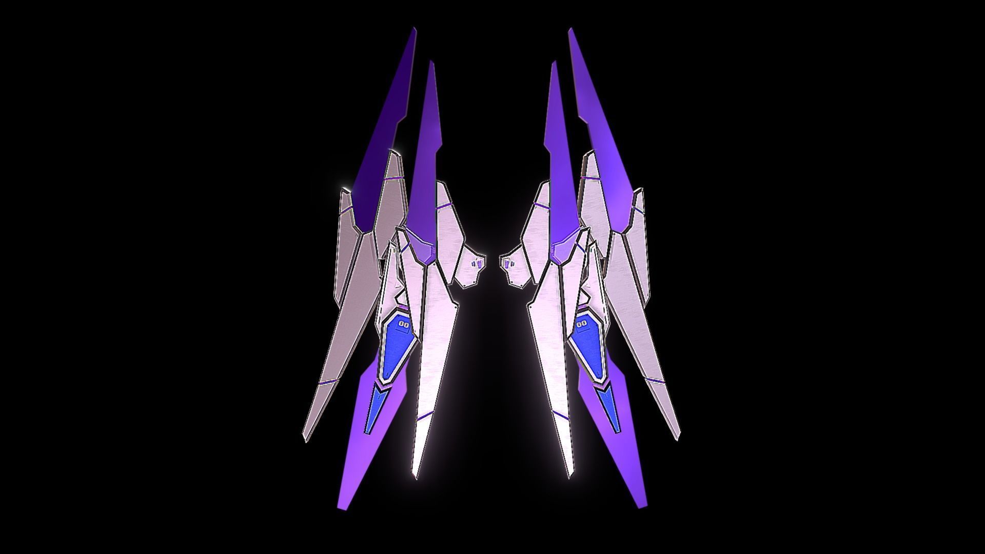 Robot Wings Low-poly 3D model_9