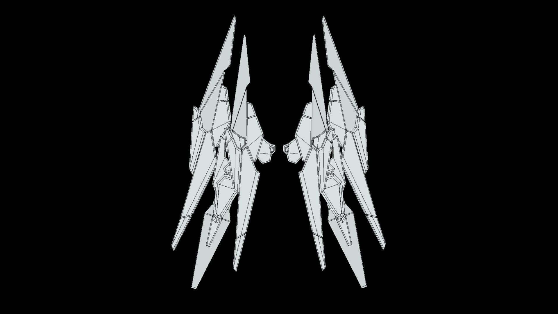 Robot Wings Low-poly 3D model_8