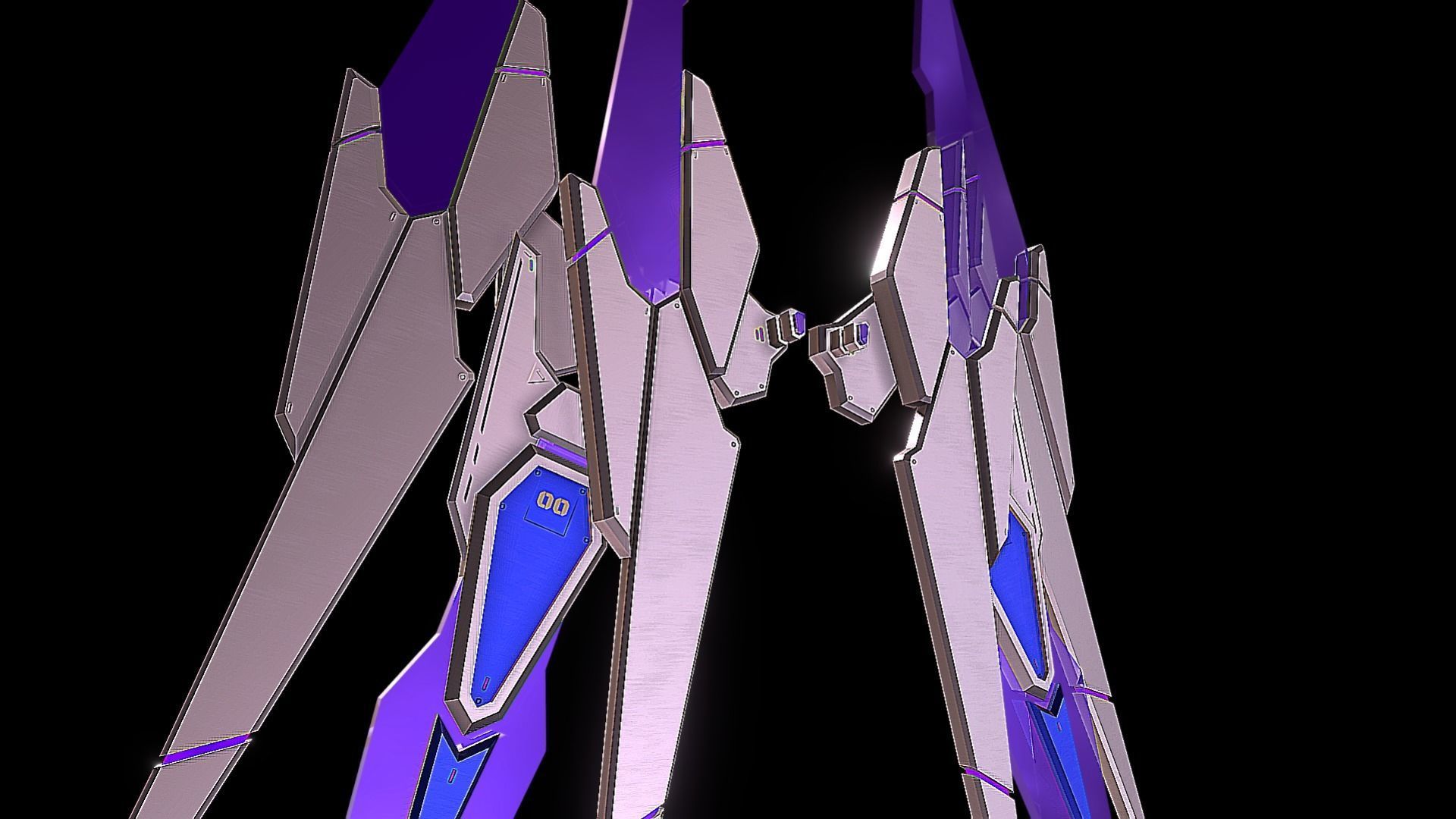 Robot Wings Low-poly 3D model_3