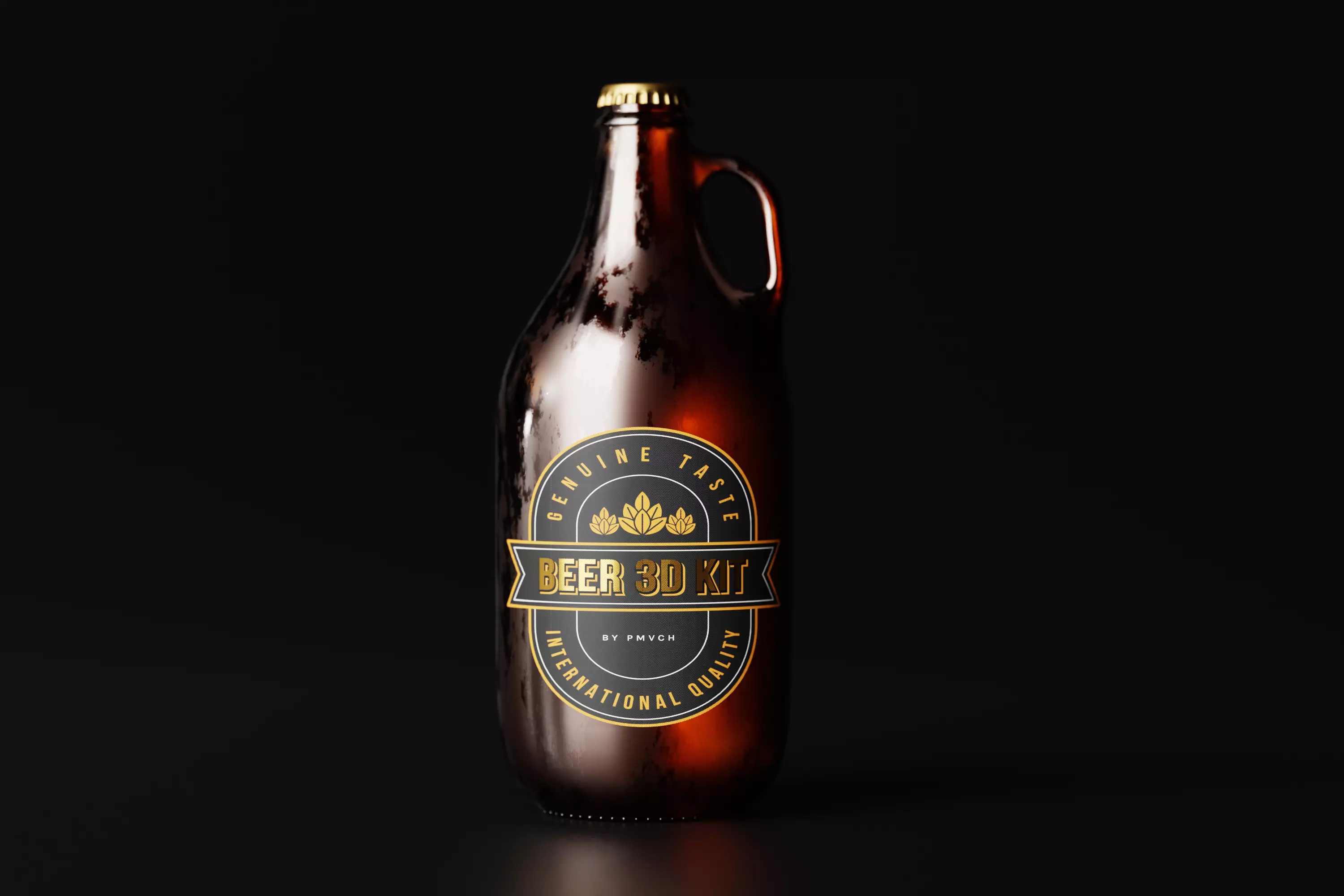 Growler Beer Bottle Low-poly 3D model