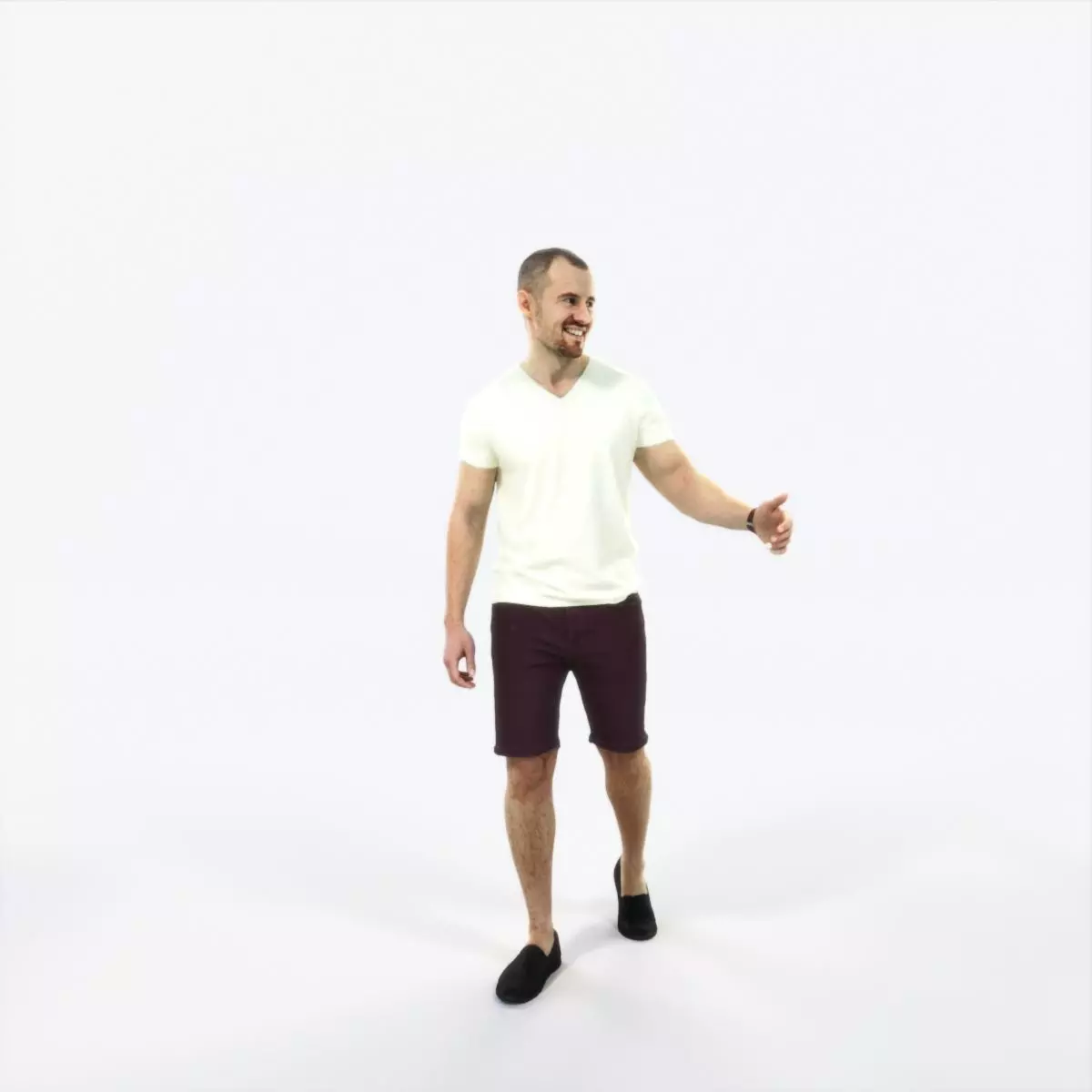 Master 24J Explaining Couple Summer walking Casual Man Low-poly 3D model_0