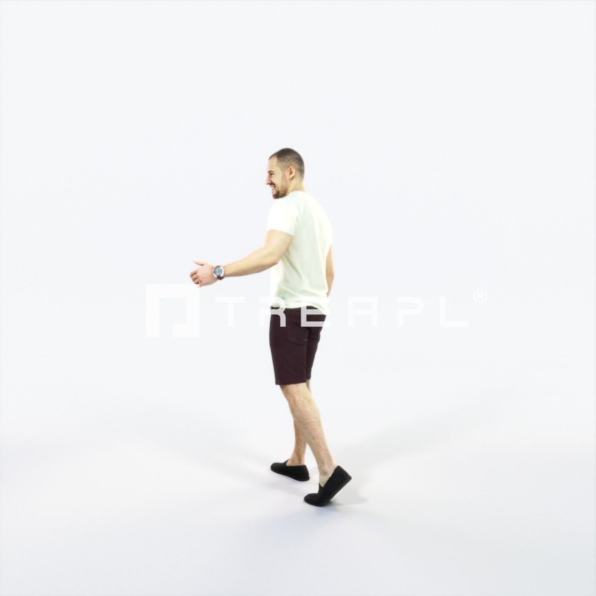 Master 24J Explaining Couple Summer walking Casual Man Low-poly 3D model_5
