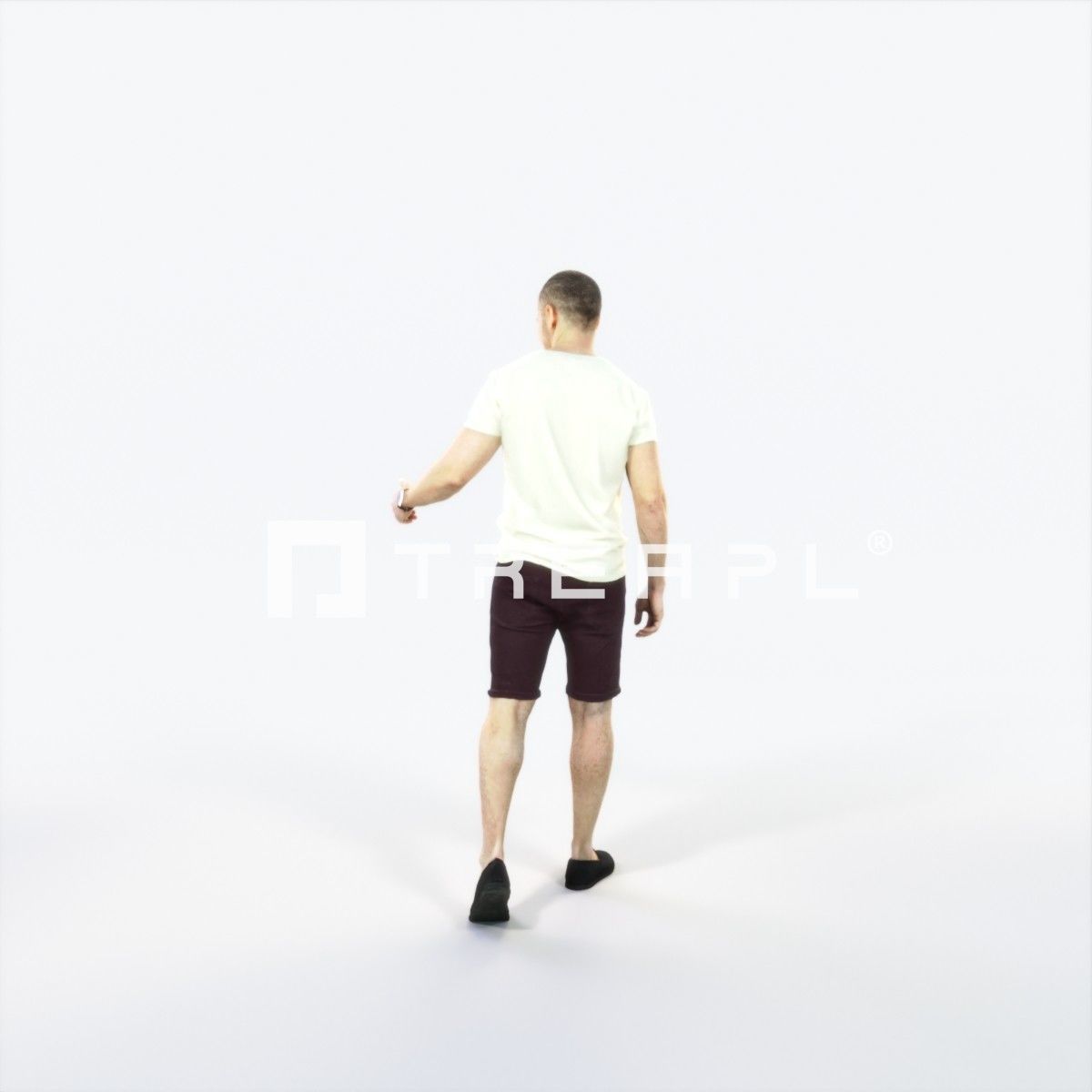 Master 24J Explaining Couple Summer walking Casual Man Low-poly 3D model_4