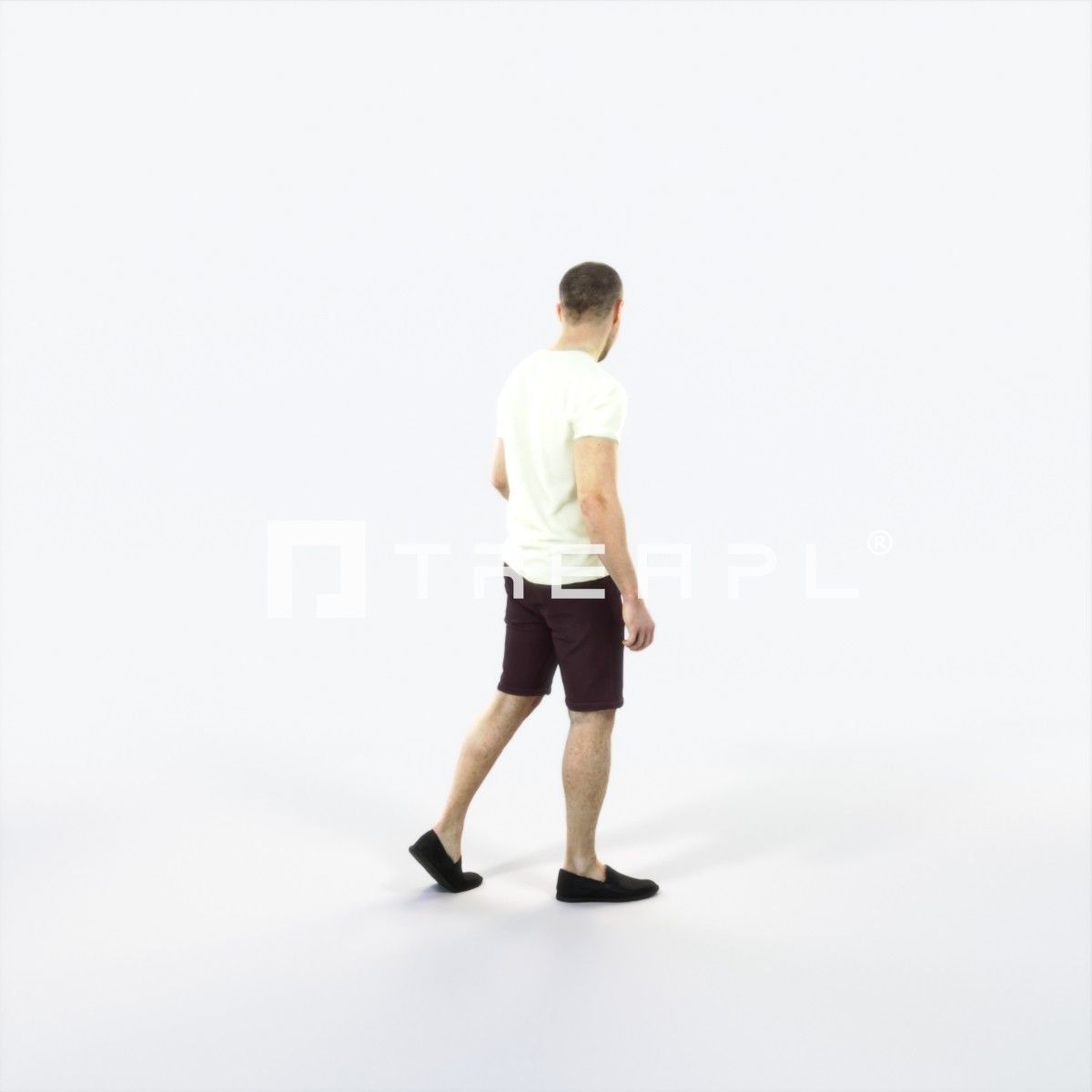 Master 24J Explaining Couple Summer walking Casual Man Low-poly 3D model_3