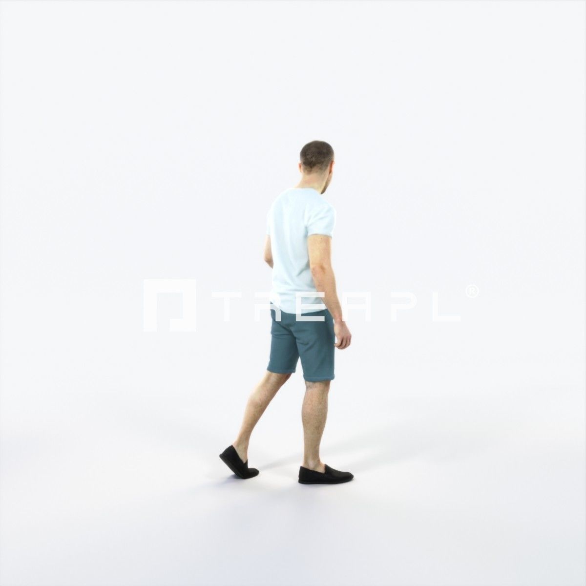 Master 24E Explaining Couple Summer walking Casual Man Low-poly 3D model_3
