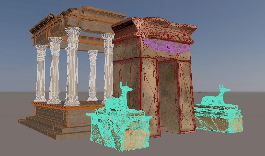 Ancient Ruins Low-poly 3D model_19