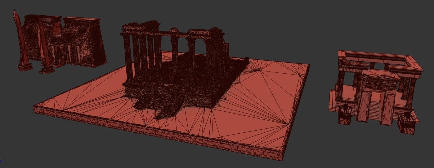 Ancient Ruins Low-poly 3D model_25