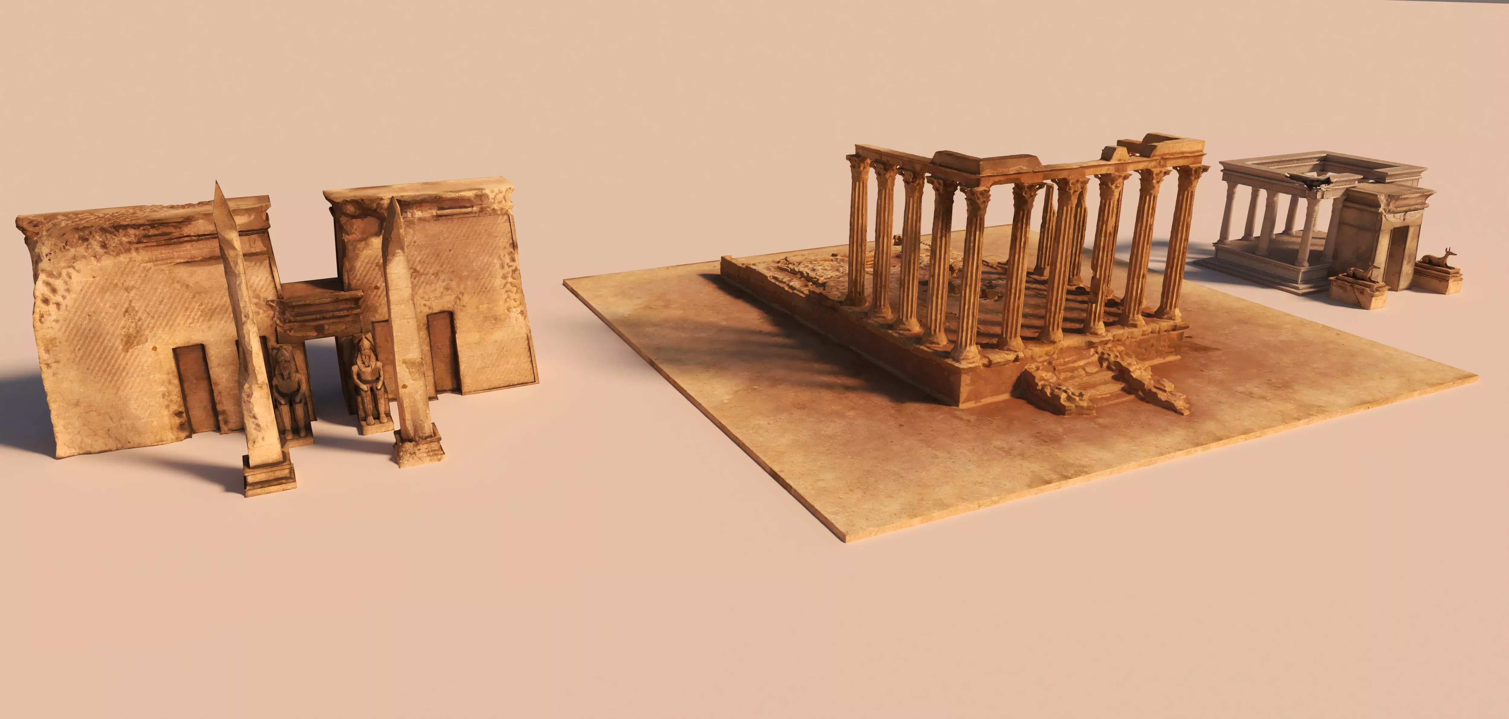 Ancient Ruins Low-poly 3D model_0