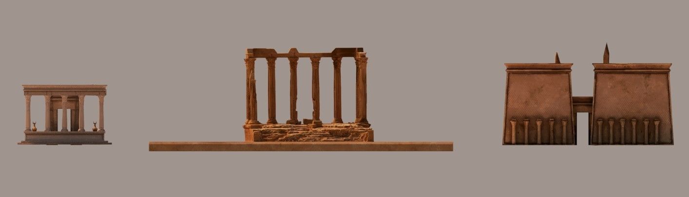Ancient Ruins Low-poly 3D model_9