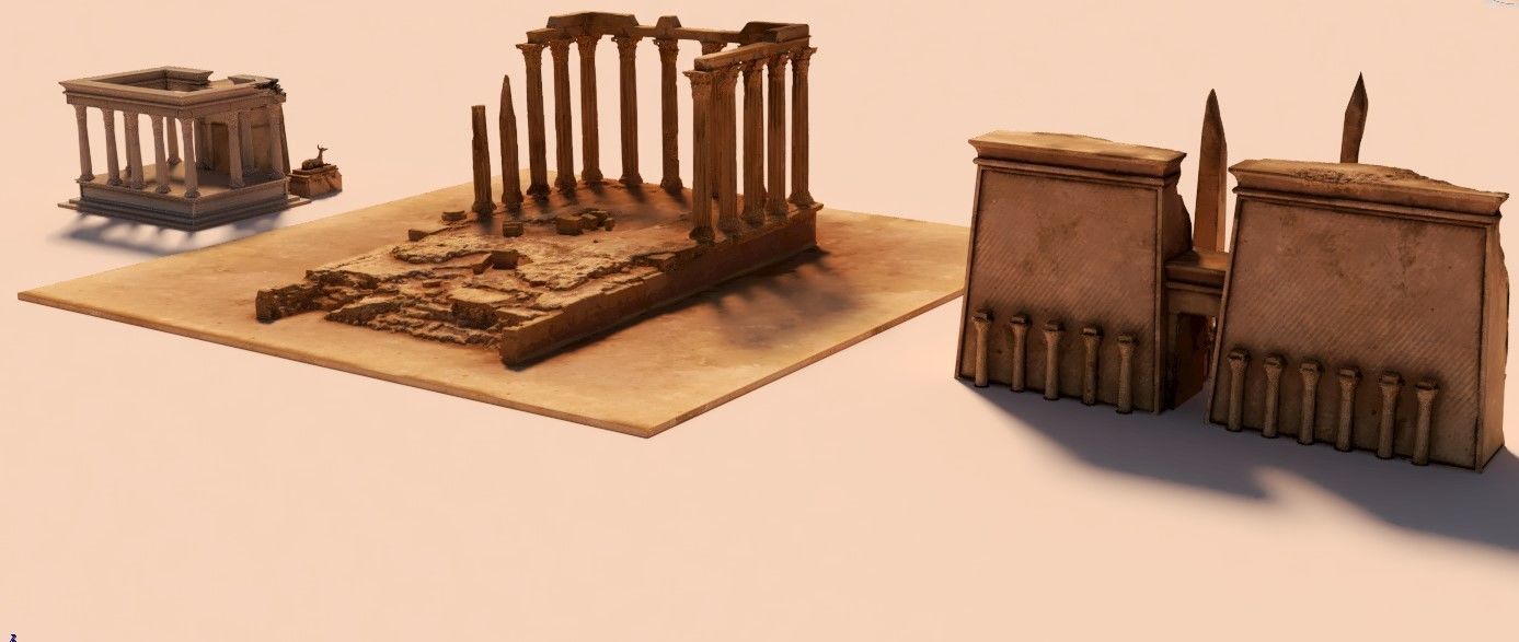 Ancient Ruins Low-poly 3D model_4