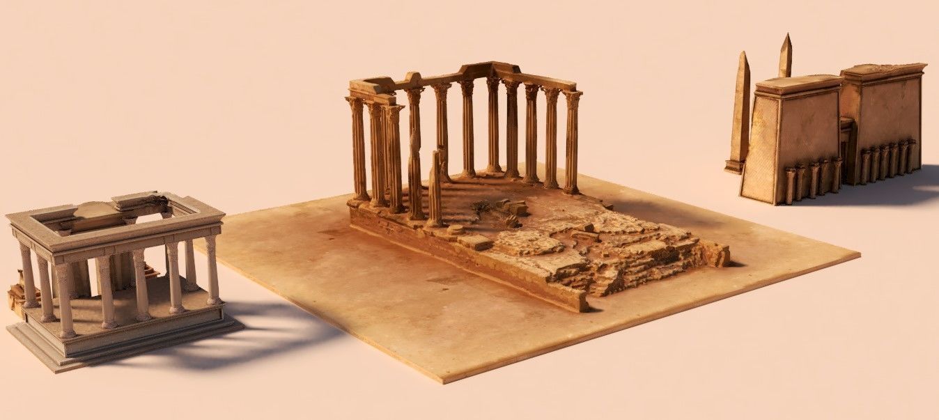 Ancient Ruins Low-poly 3D model_3