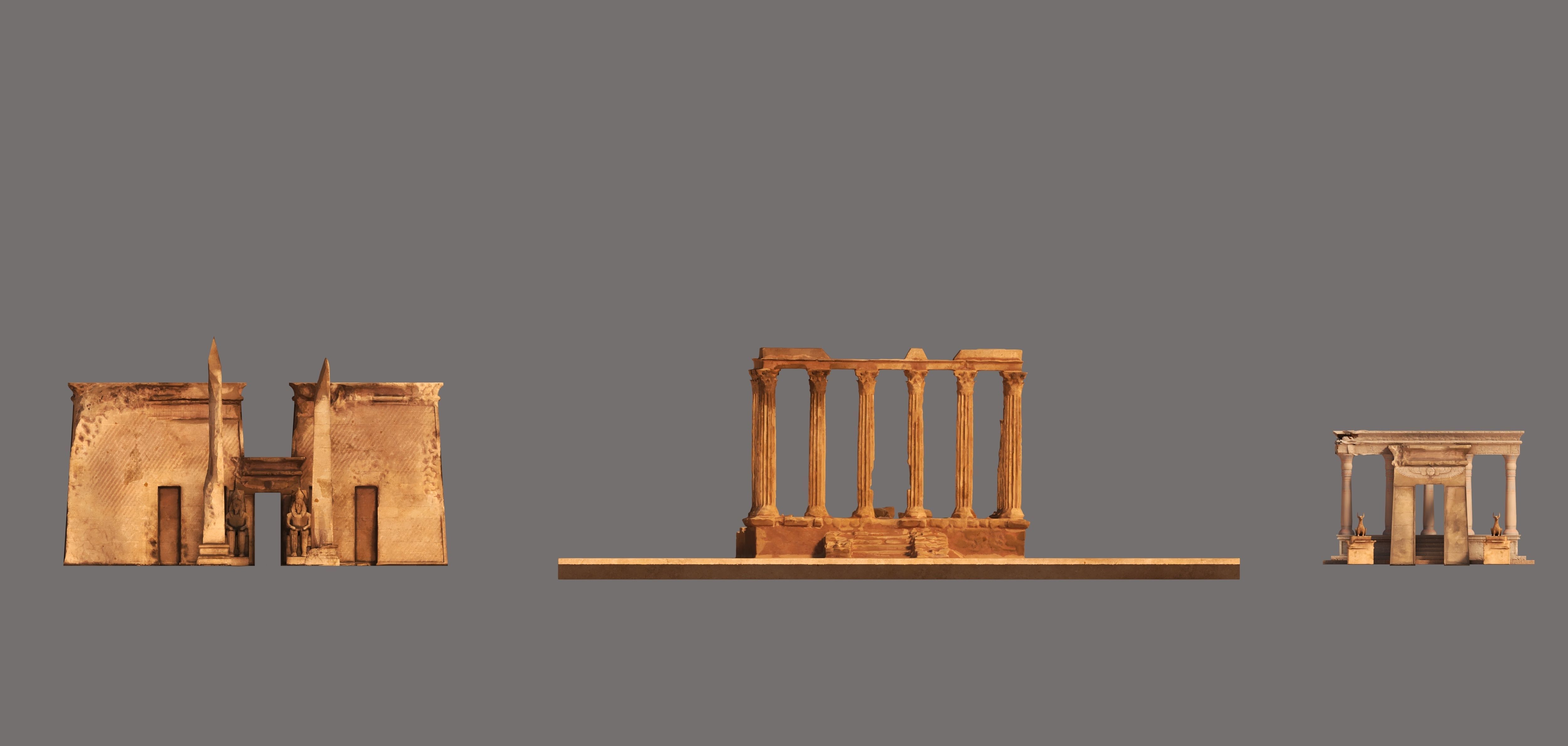 Ancient Ruins Low-poly 3D model_10
