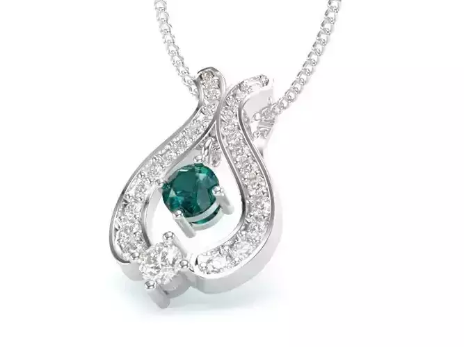 Diamond Women Pendant White Gold LT-2308-029