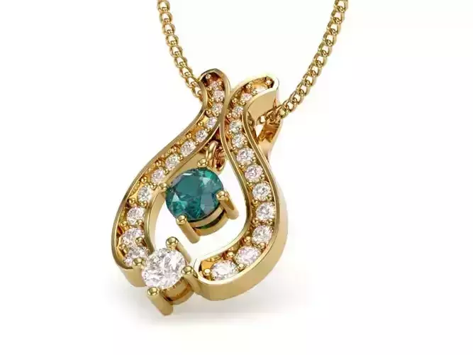 Diamond Women Pendant Yellow Gold LT-2308-029