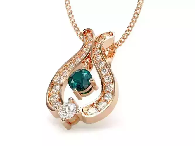 Diamond Women Pendant Rose Gold LT-2308-029