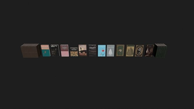 Book Set Low-poly 3D model