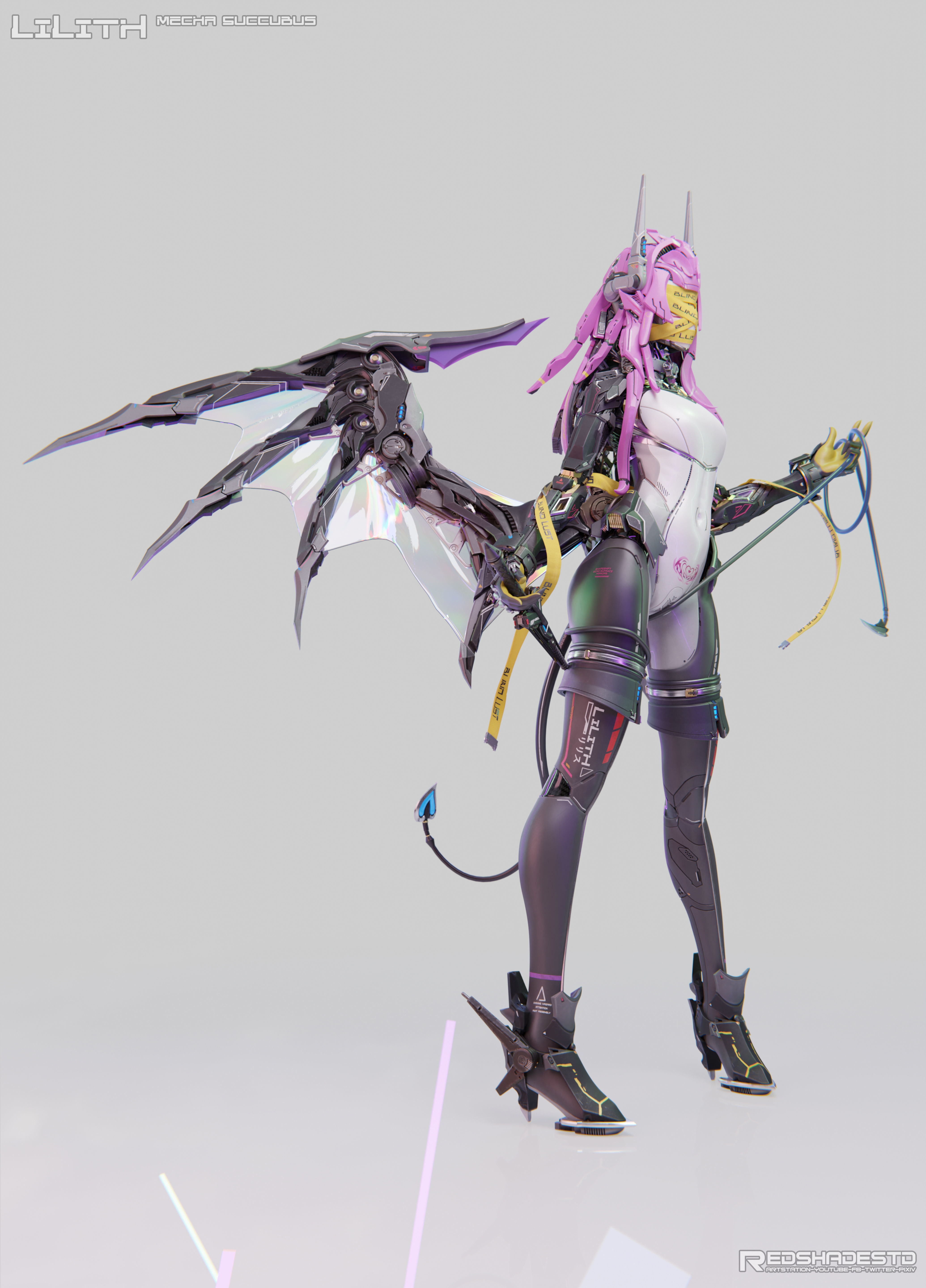 Lilith Mecha Succubus - 3D Print Statue Files 3D print model_2
