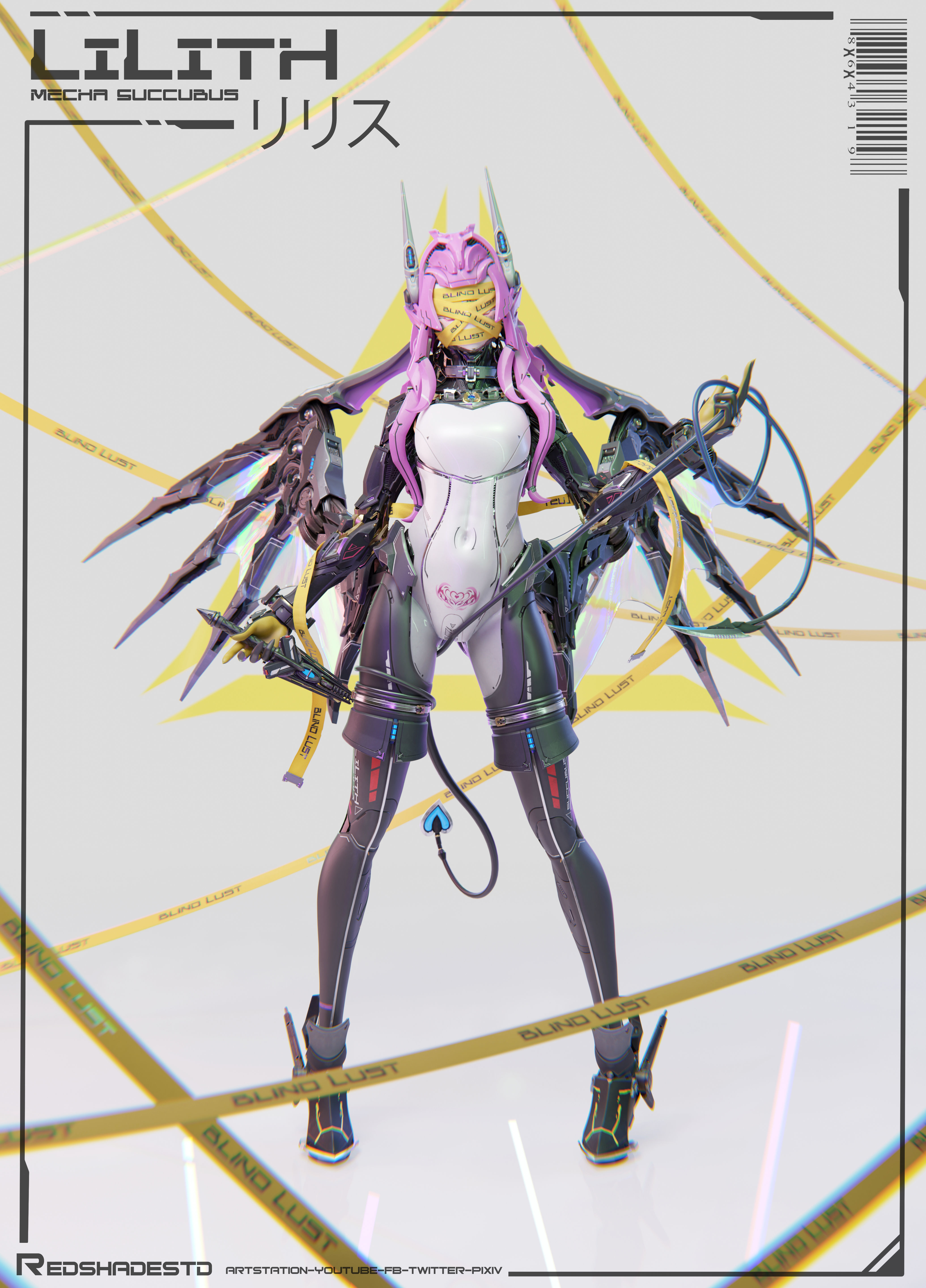 Lilith Mecha Succubus - 3D Print Statue Files 3D print model_1